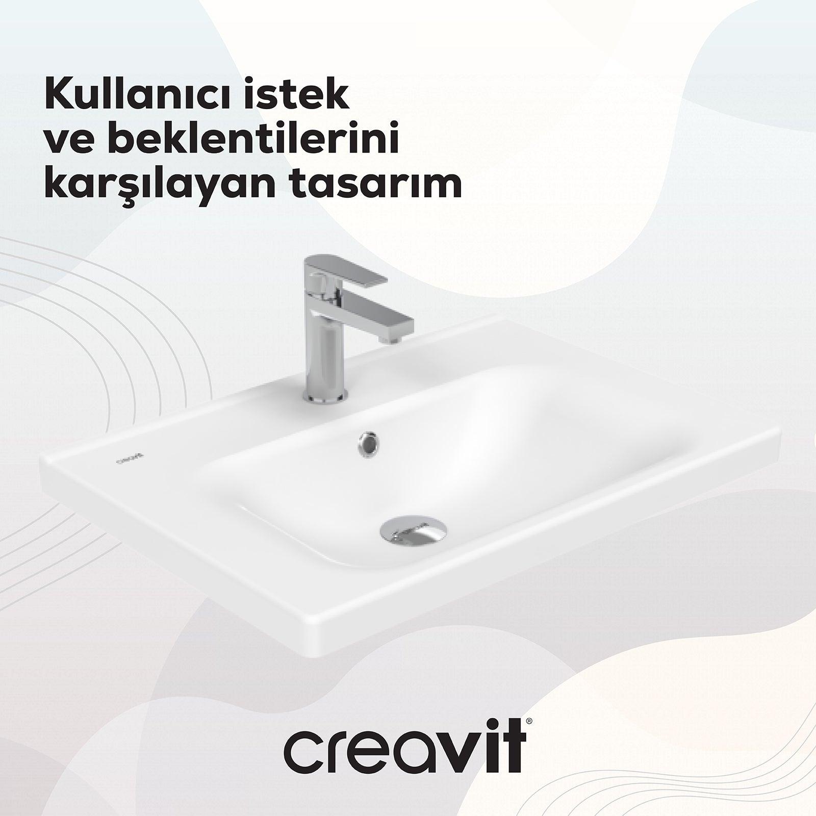 Eksen Etajerli Lavabo 65 cm Beyaz