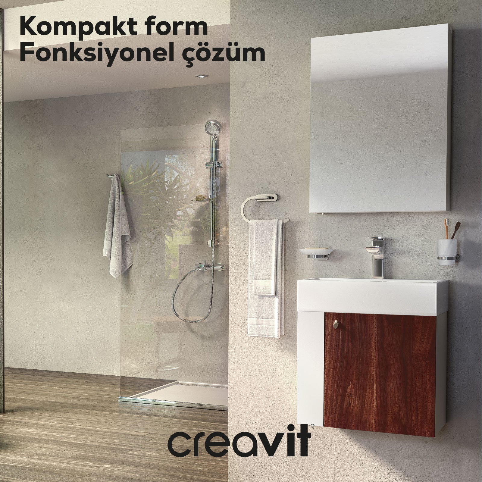 Font Lavabo Dolabı 50 cm Beyaz-Barok