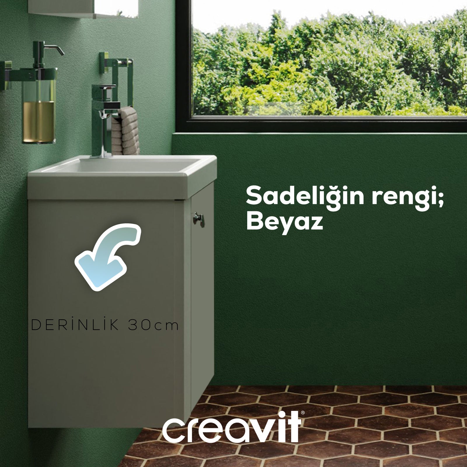 Forest Lavabo Dolabı 50 cm Beyaz
