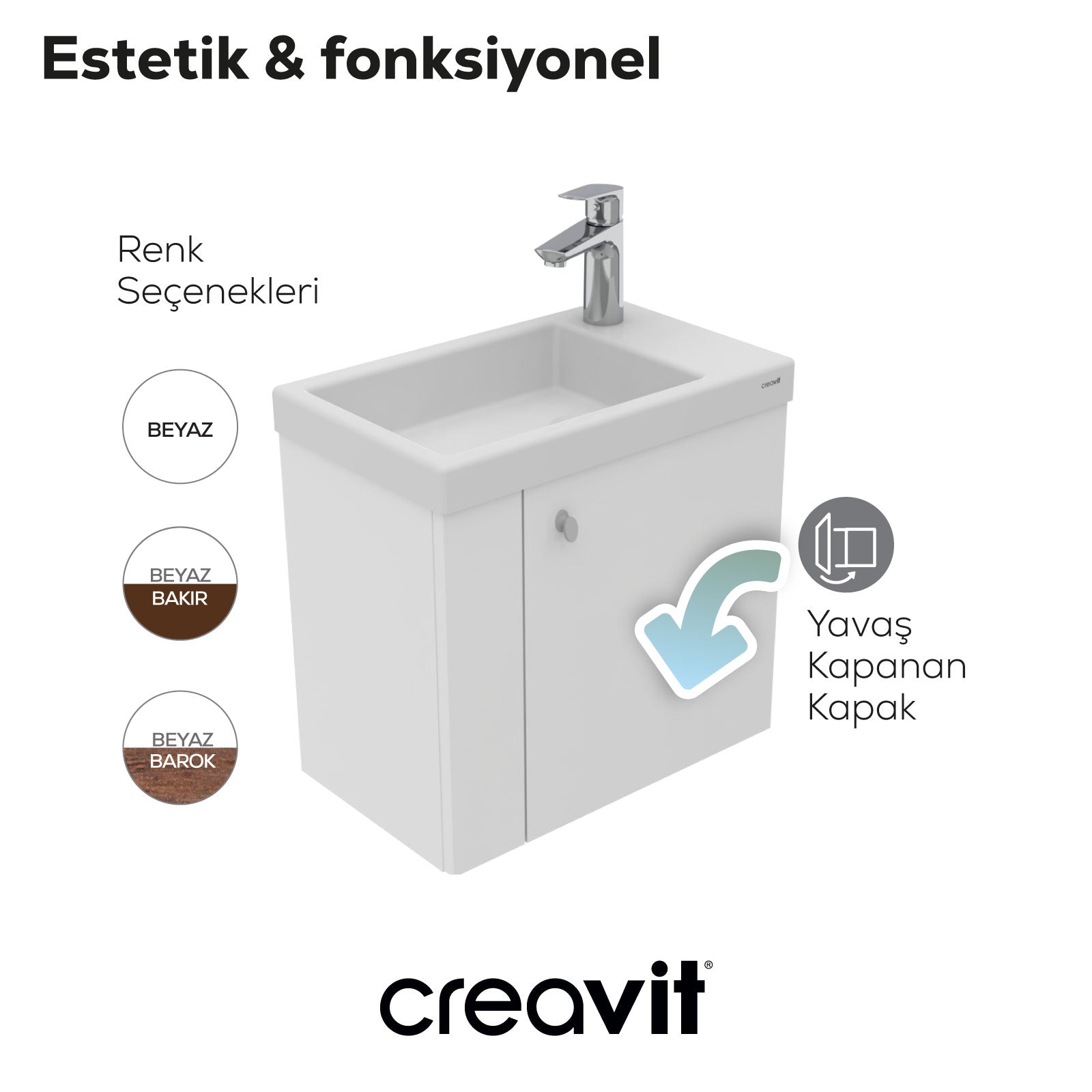 Forest Lavabo Dolabı 50 cm Beyaz