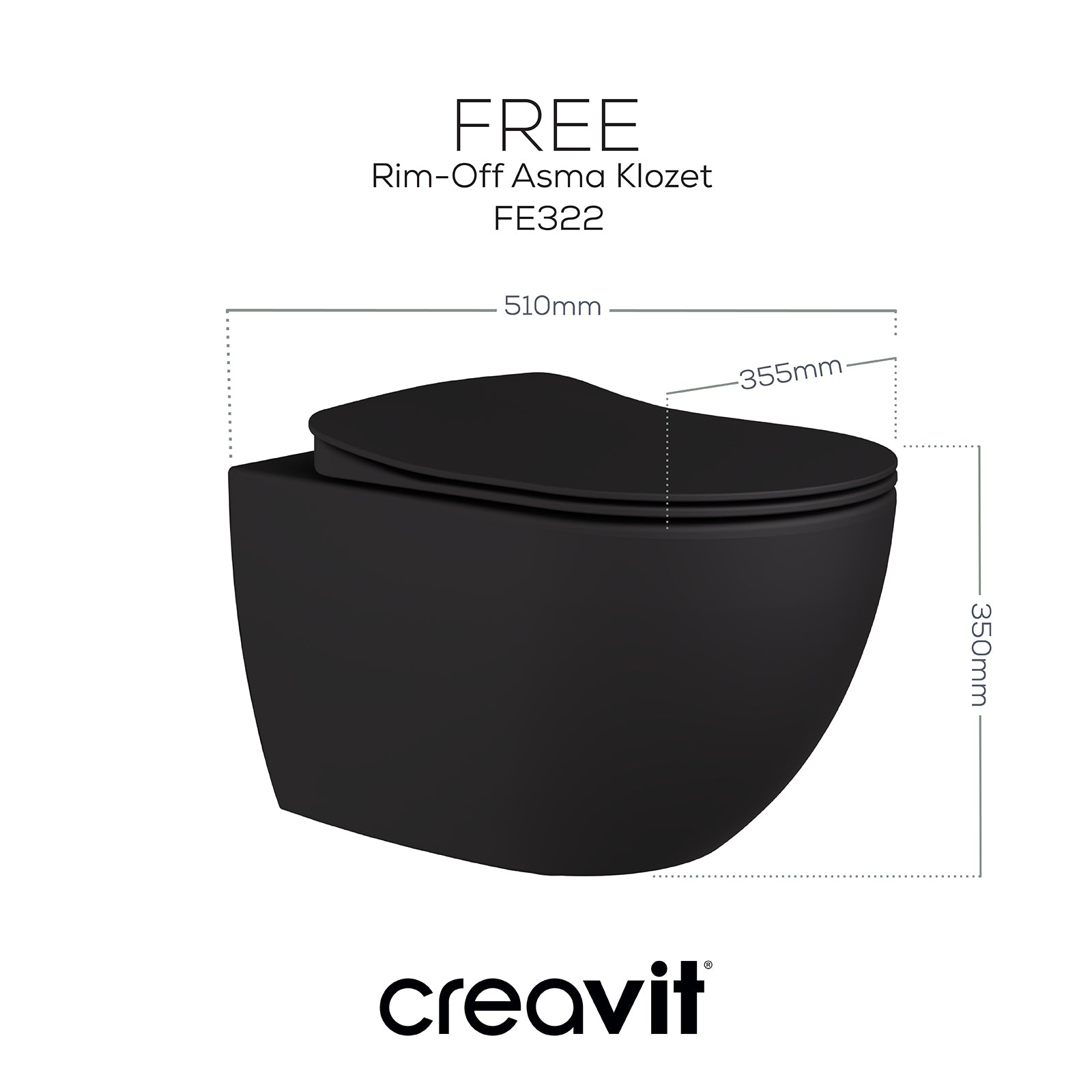 Free Rim-Off Wall Hung WC Matte Anthracite