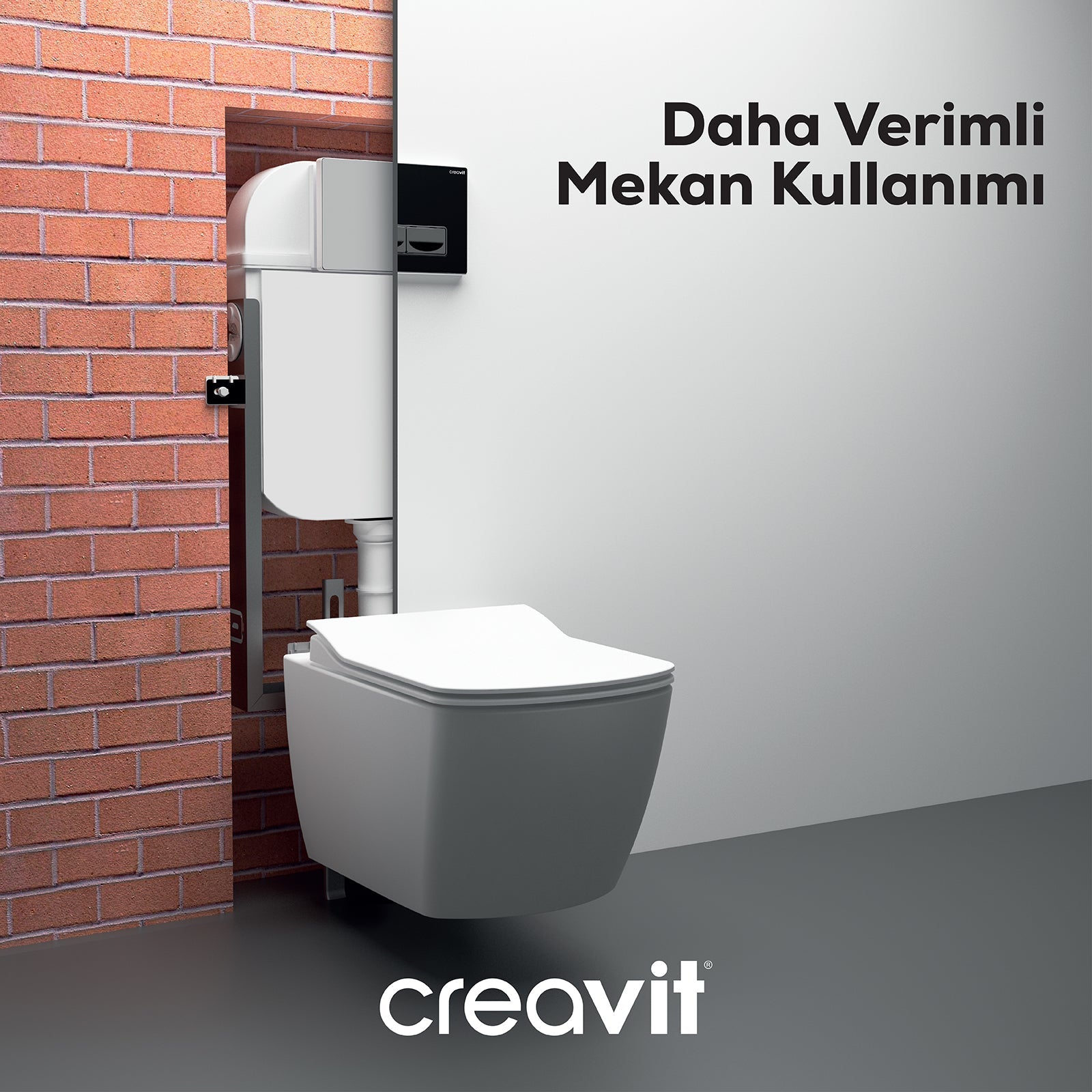 Concealed Cistern 3/6 Wall Hung WC Fast Installation in Front of the Wall