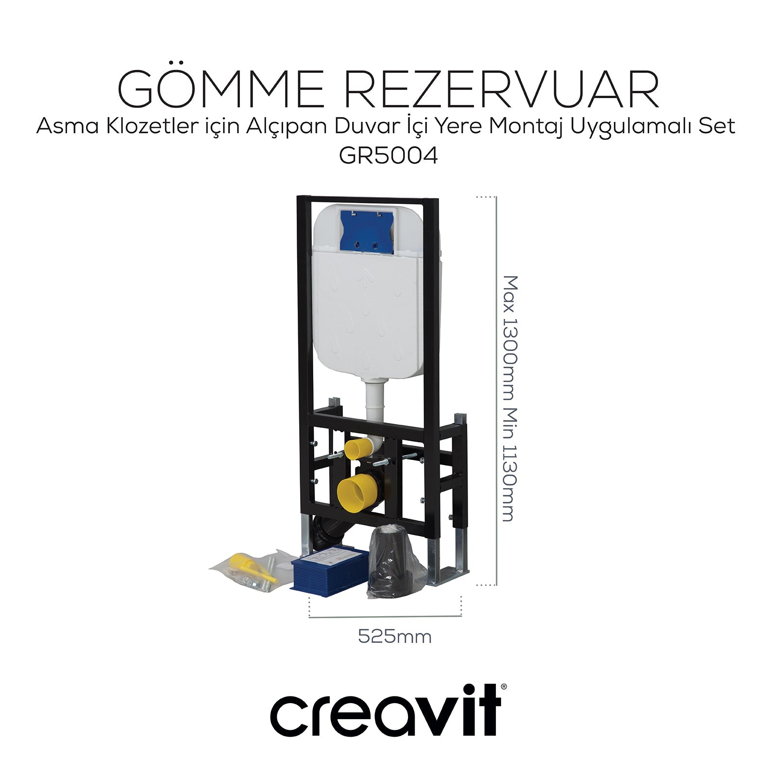 Gömme Rezervuar 3/6 Asma Klozet Uyumlu Yere Hızlı Montaj
