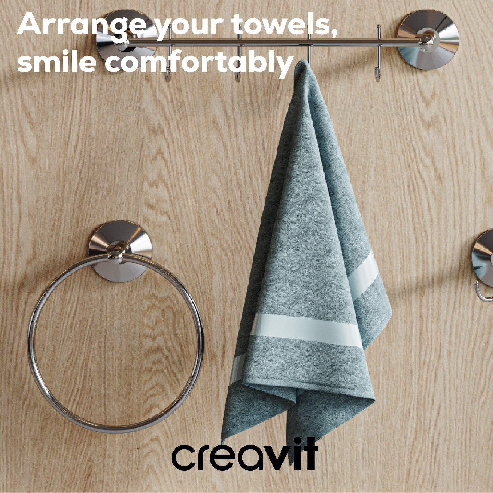 Joyful Round Towel Holder