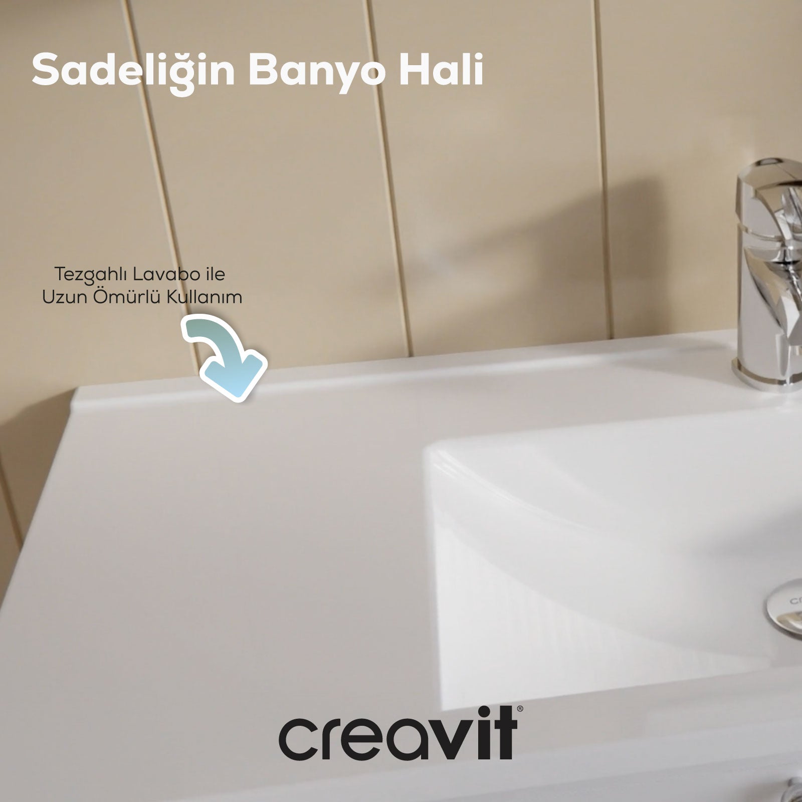 Kayra Mat Beyaz Lavabo Dolabı Çekmeceli 100cm