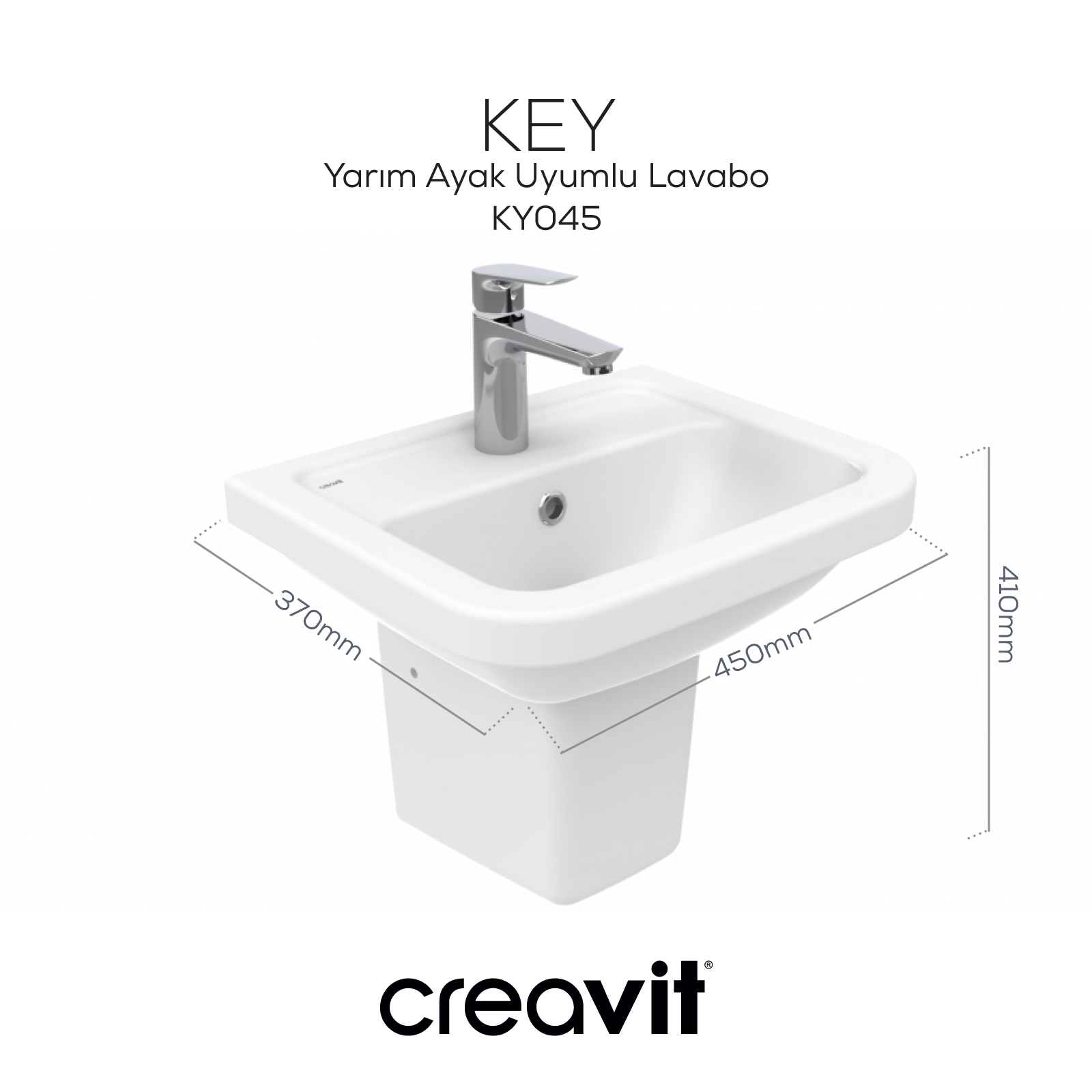 Key Yarım Ayak Beyaz