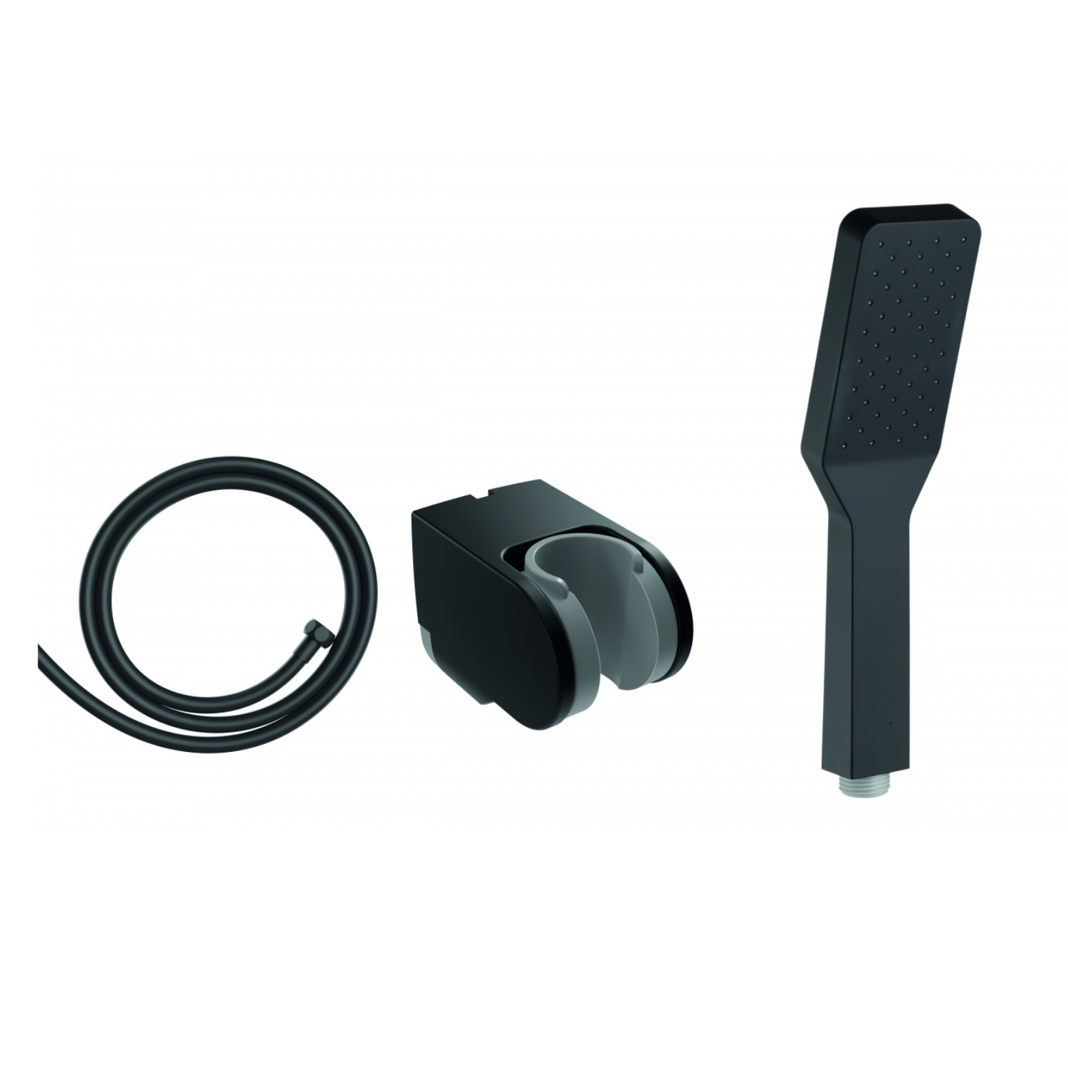 Limescale Hand Shower Set Matte Black (Square)