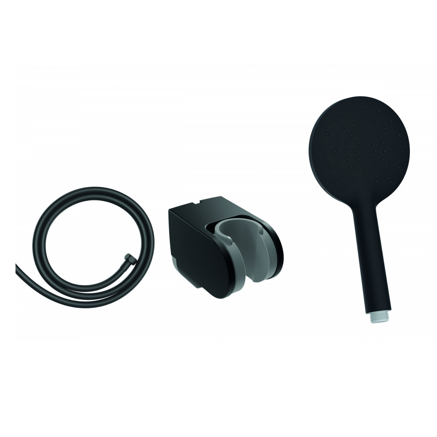 Limescale Hand Shower Set Matte Black (Round)