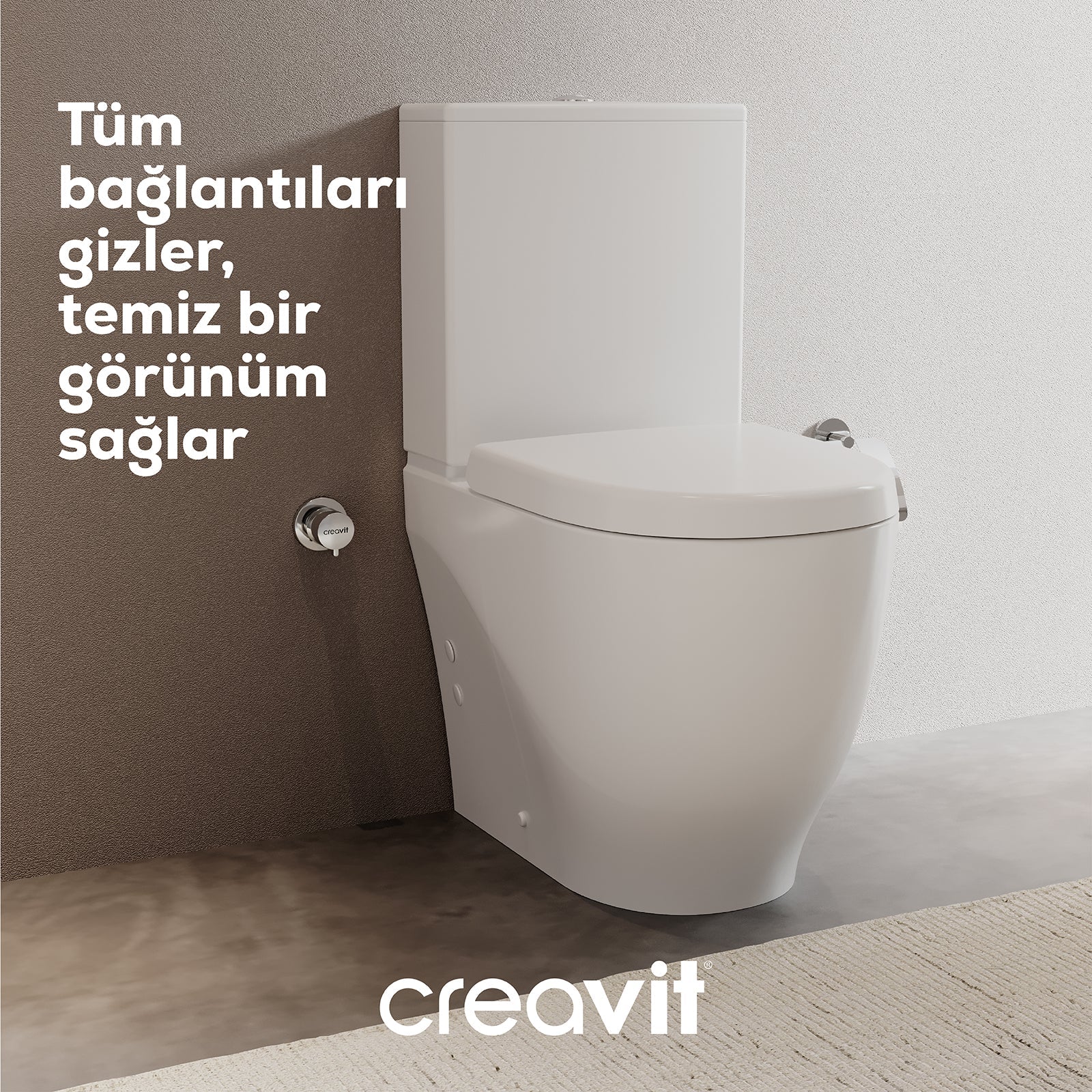 Lara Duvara Dayalı Klozet Beyaz