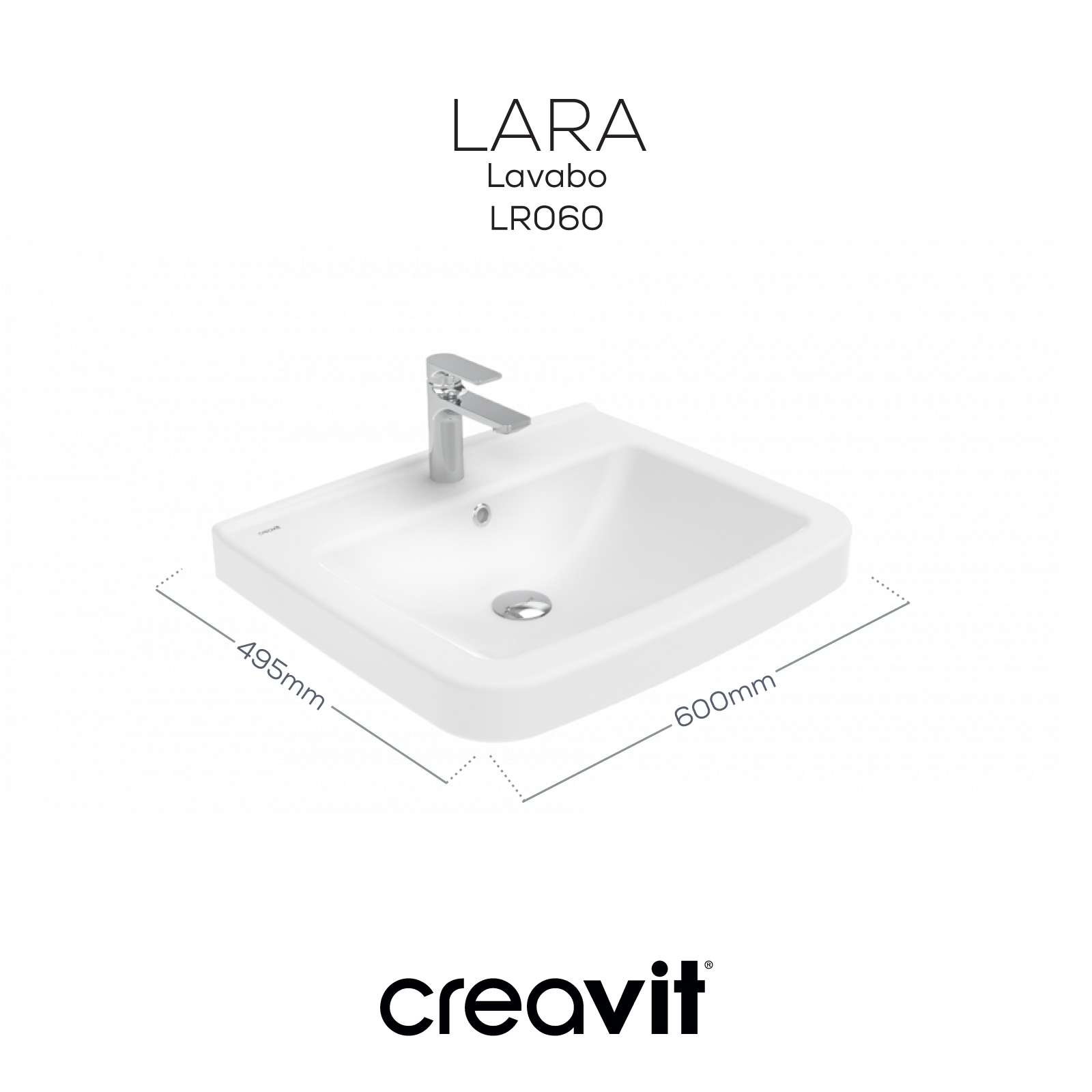 Lara Lavabo 60 cm Beyaz