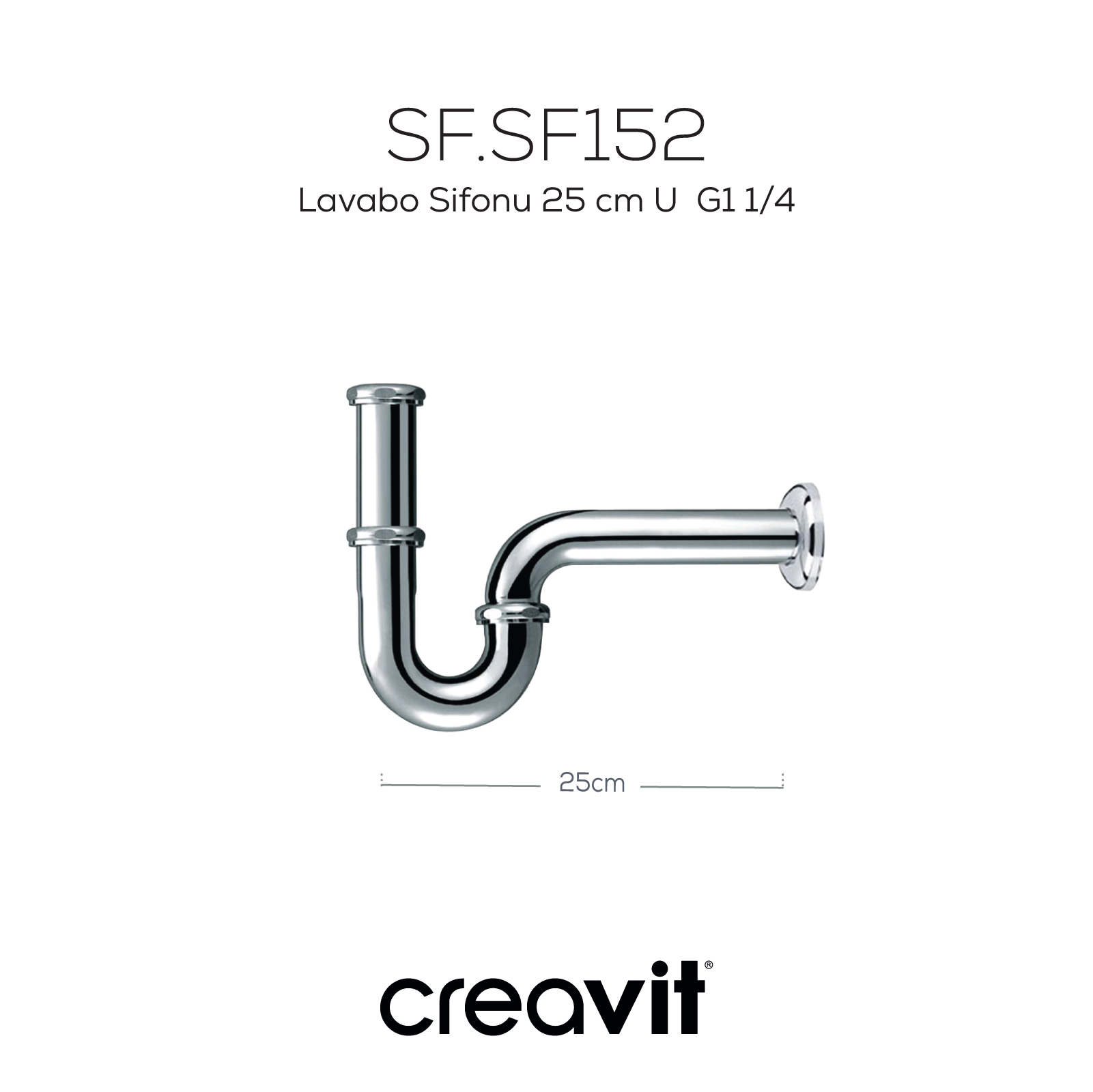 Sink Siphon 25 cm L G1 1/4