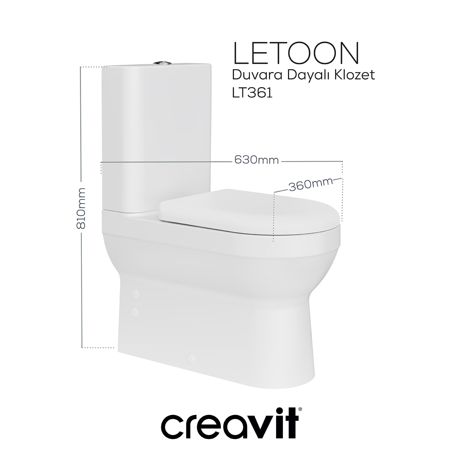 Letoon Rimless Toilet + Duroplast Slow-Close Toilet Seat White - Set