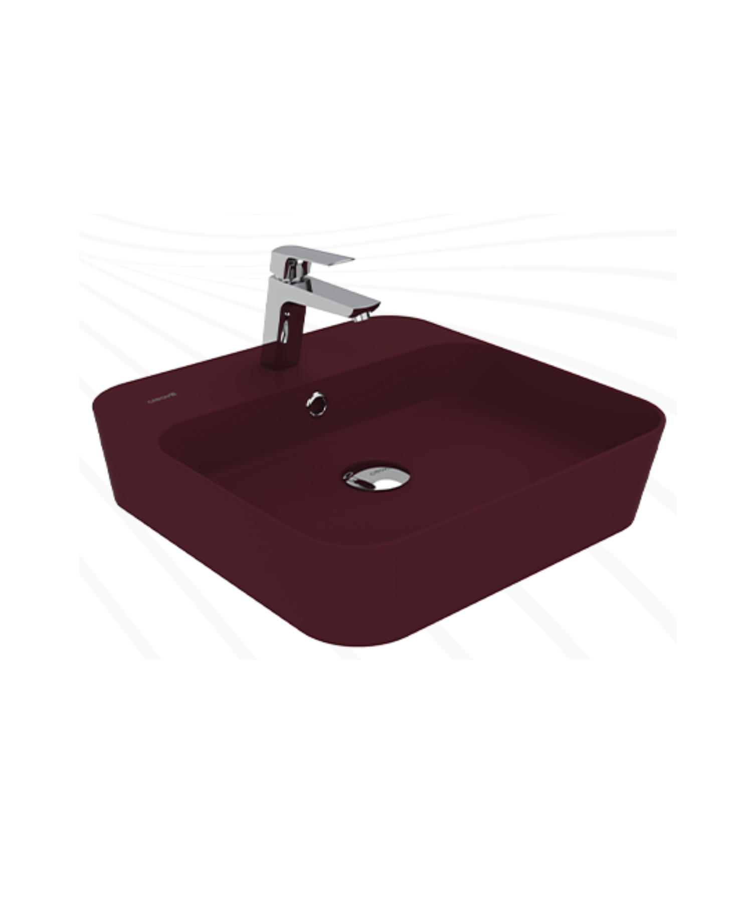 Loop Kare Masa Üstü İnce Çanak Lavabo 45 cm Extra Berry