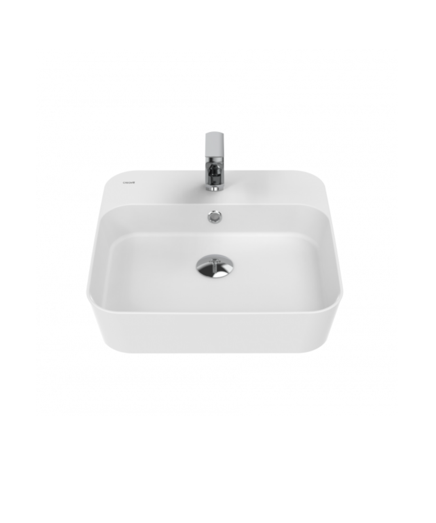 Loop Kare Masa Üstü İnce Çanak Lavabo 45 cm Extra Mat Beyaz