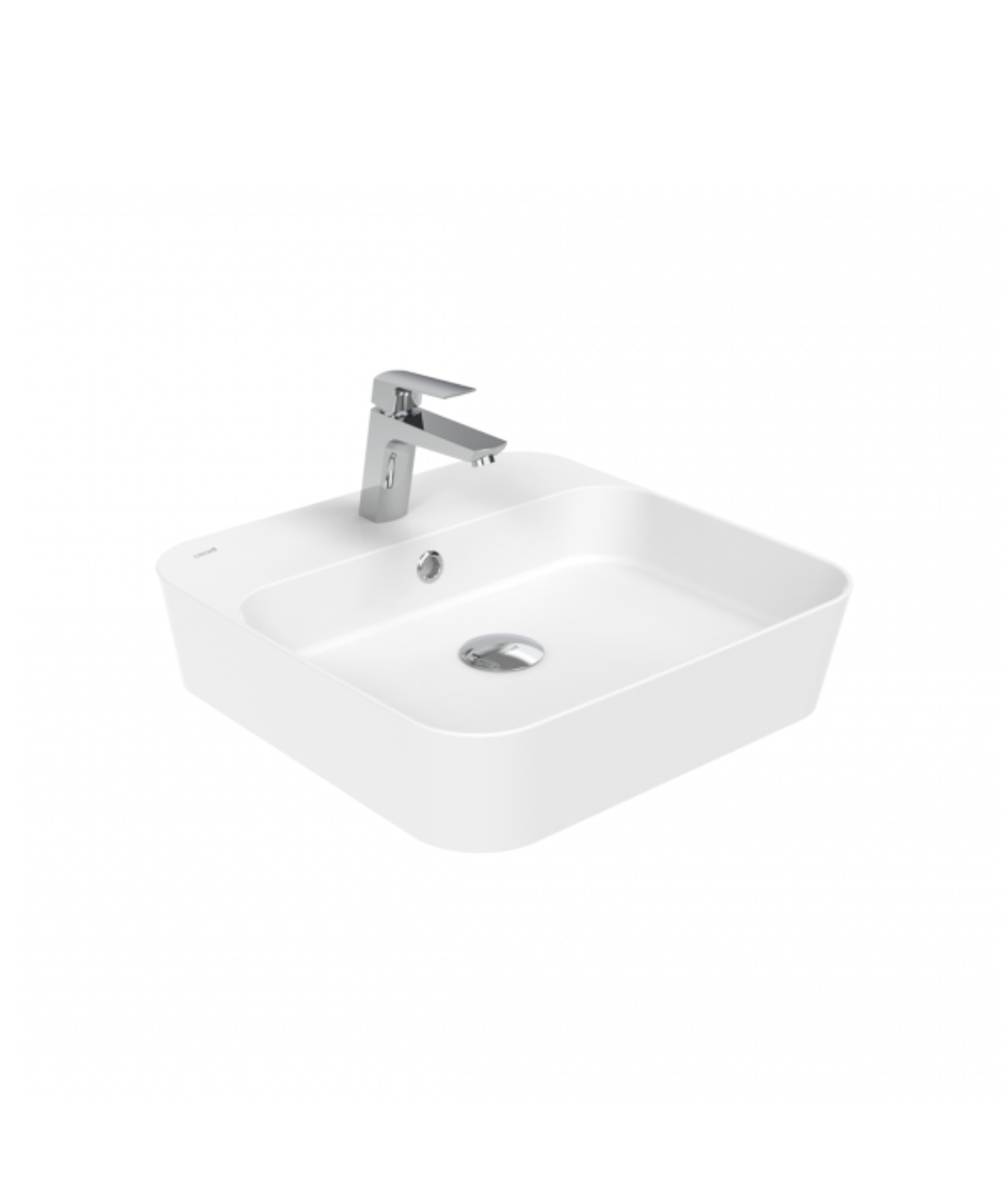 Loop Kare Masa Üstü İnce Çanak Lavabo 45 cm Extra Mat Beyaz