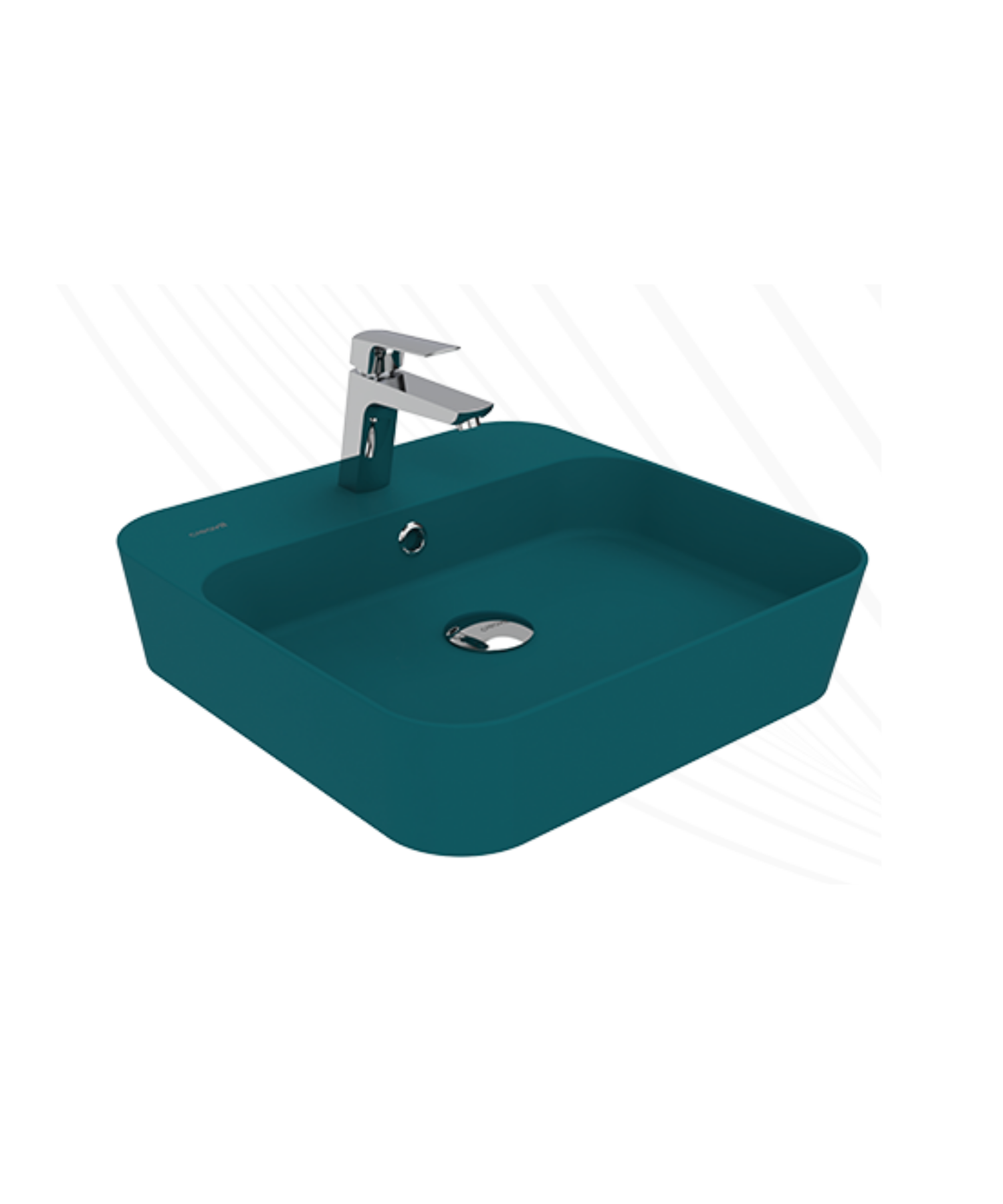 Loop Square Tabletop Thin Bowl Sink 45 cm Extra Mint