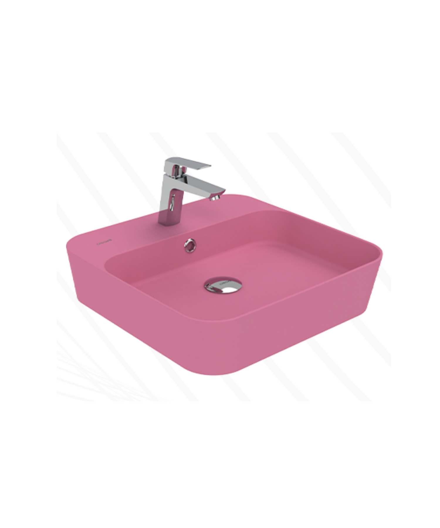 Loop Kare Masa Üstü İnce Çanak Lavabo 45 cm Extra Sakura
