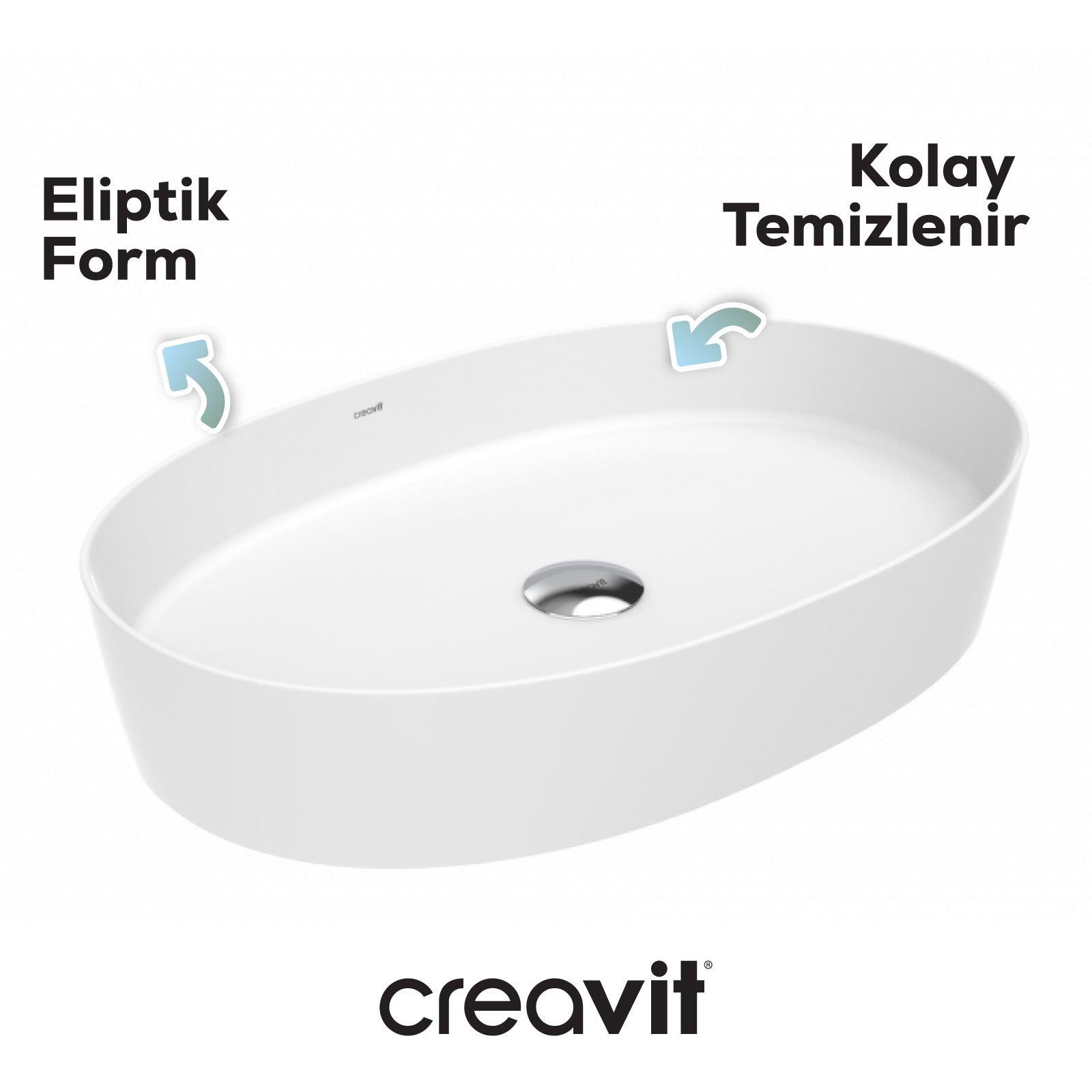 Loop Oval Bowl Sink 40x60 cm White