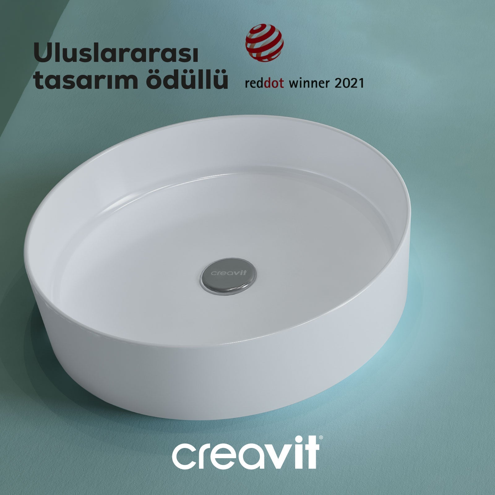 Loop Round Bowl Sink Ø45 cm White