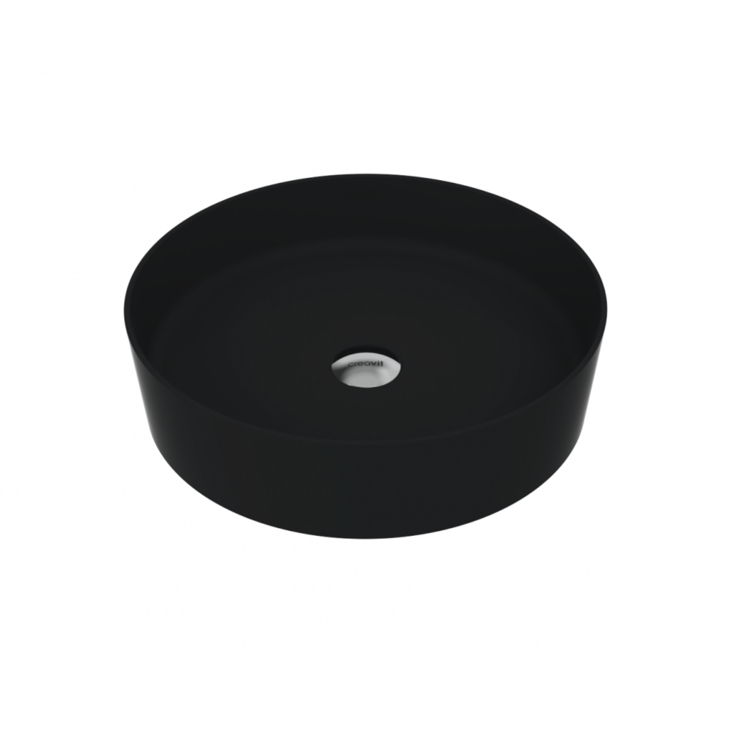 Loop Yuvarlak Çanak Lavabo Ø45 cm Mat Siyah