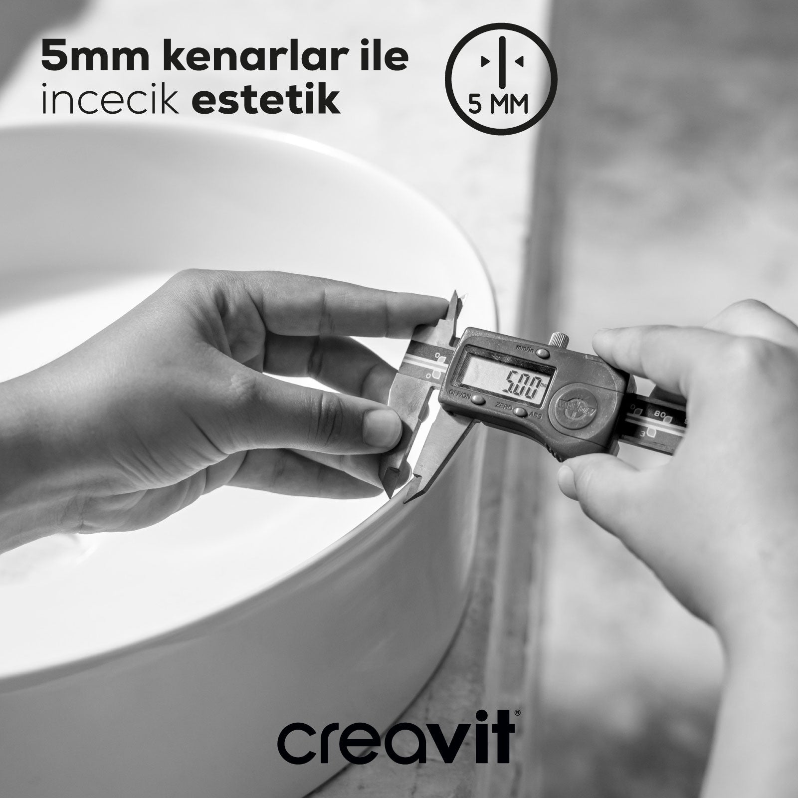 Loop Yuvarlak Çanak Lavabo Ø45 cm Mat Siyah