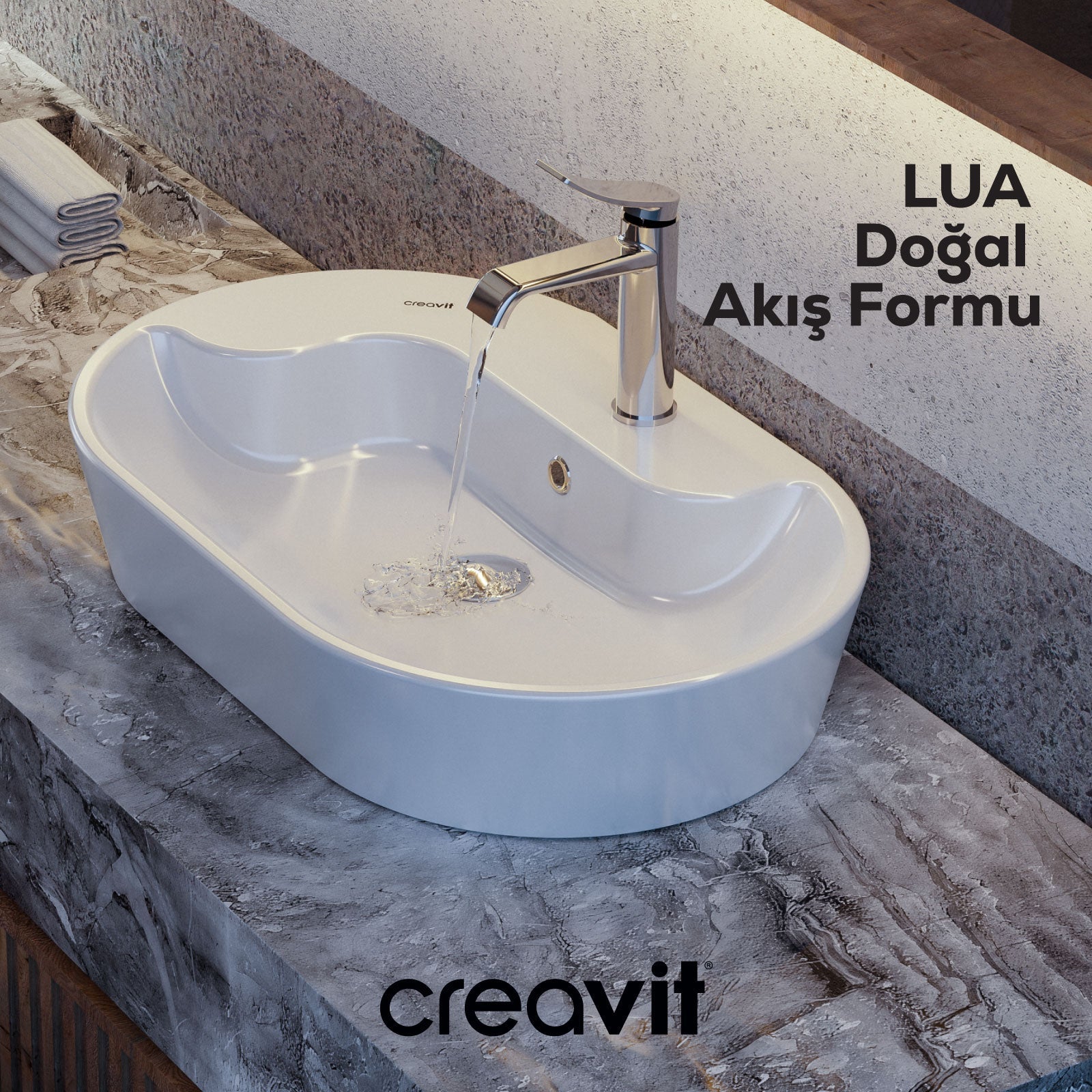 Lua Waterfall Sink Faucet Chrome