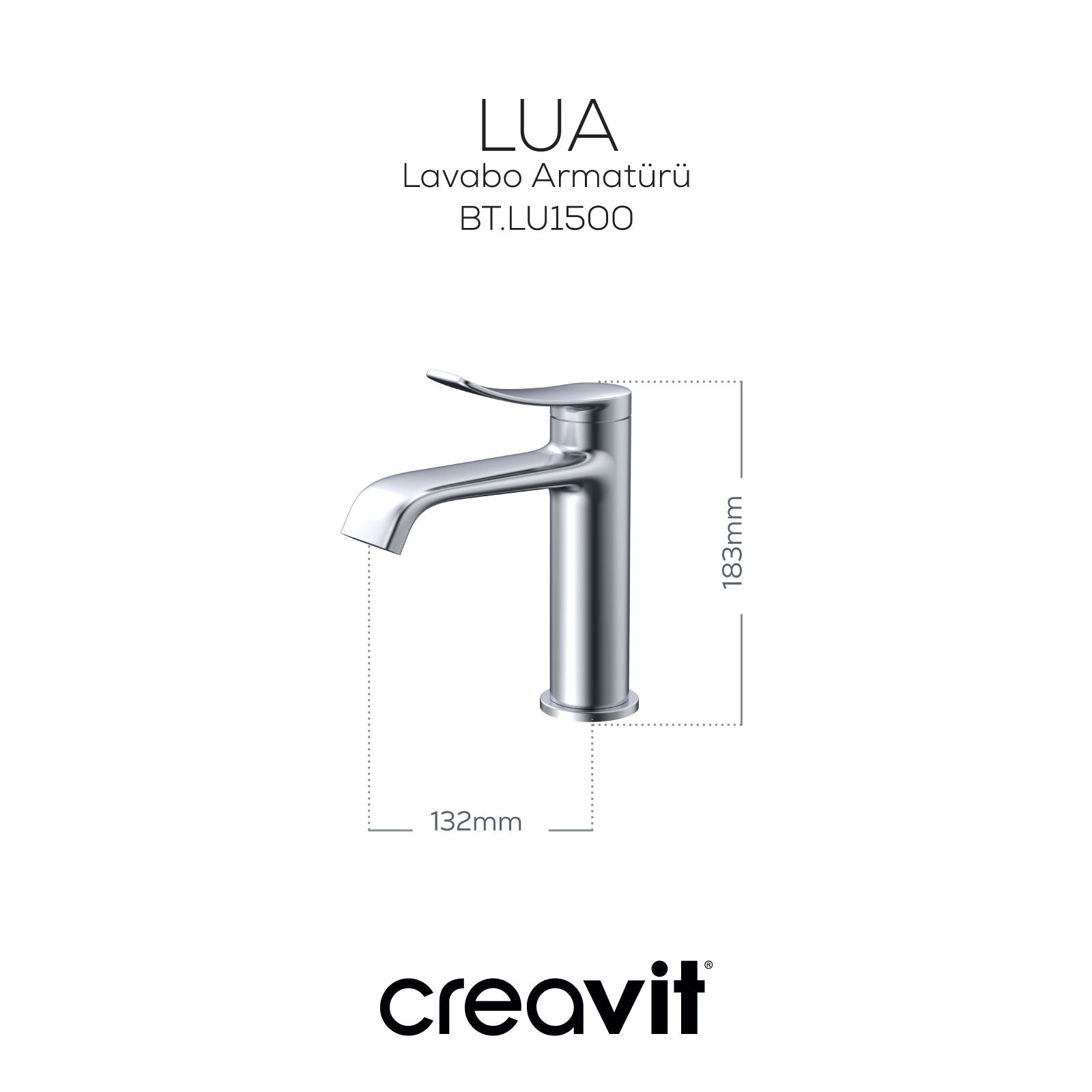 Lua Lavabo Armatürü Metalik Gri