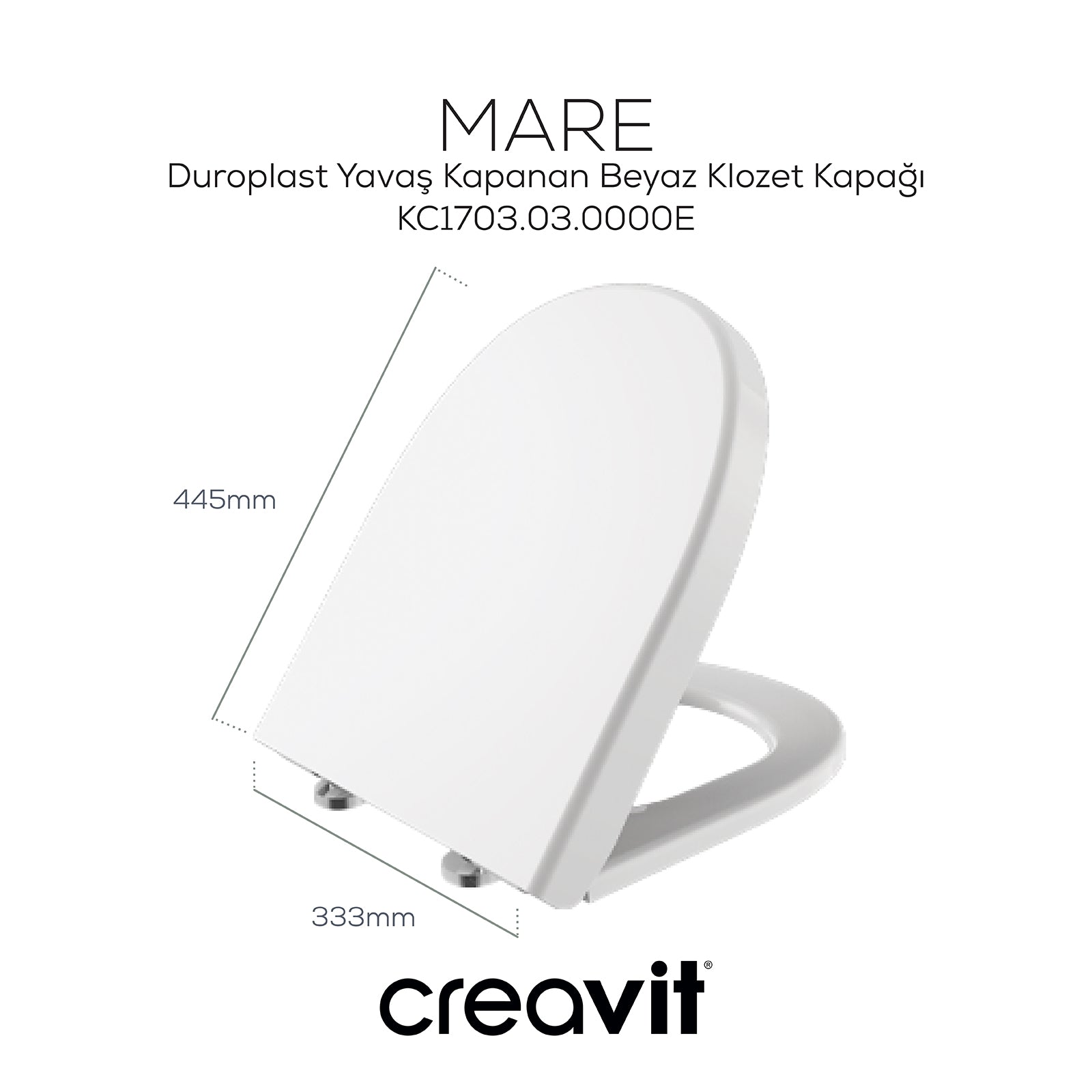 Mare Spülrandlose Toilette + Duroplast Slow Closing Toilettensitz Weiß - Set