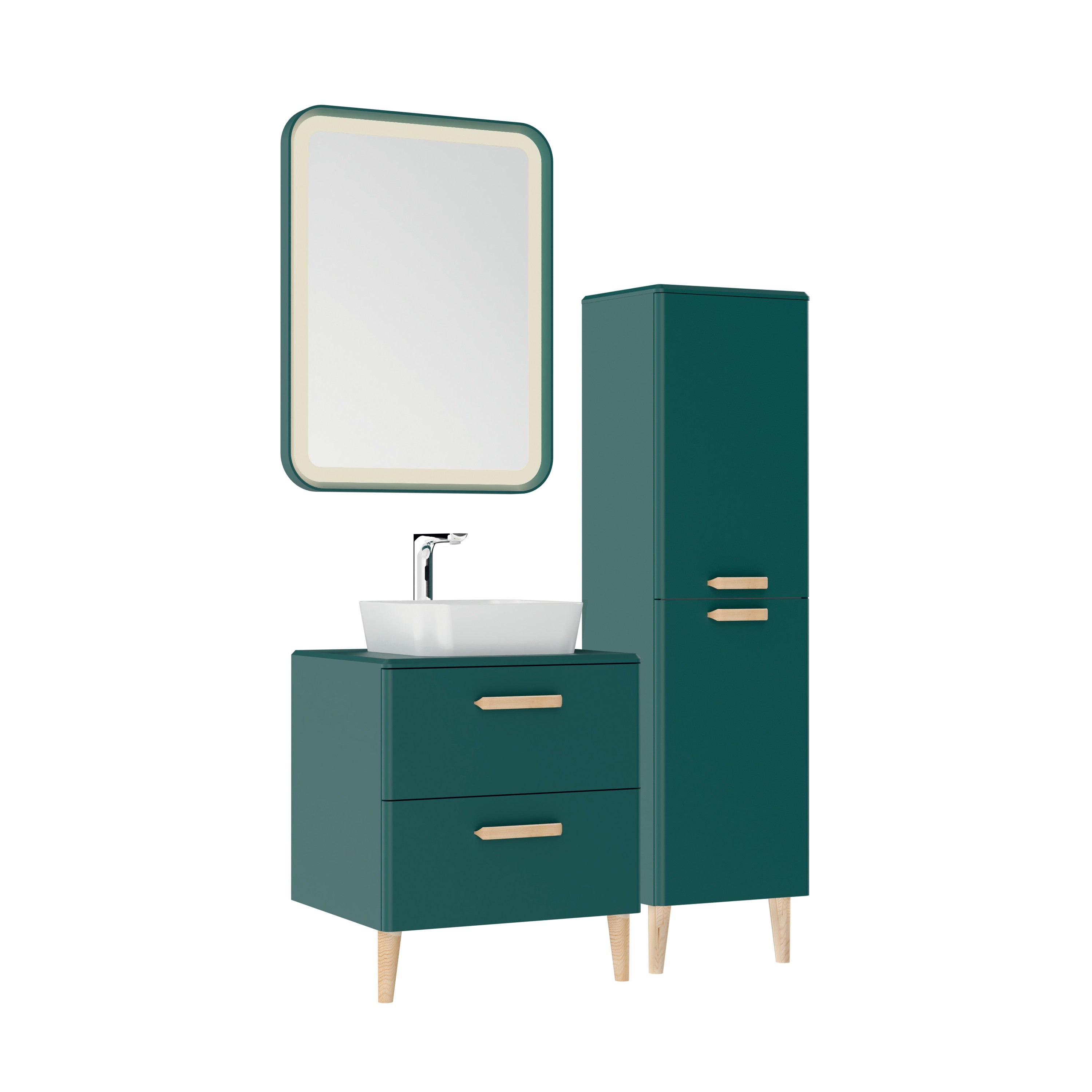 Patara Waschbeckenunterschrank, 60 cm, Mattgrün