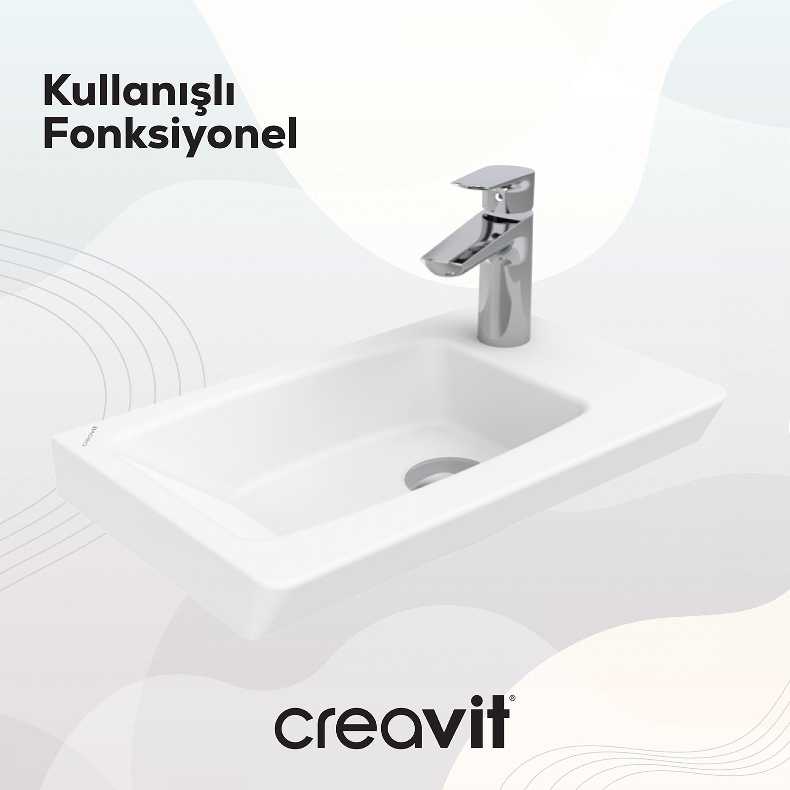 Memory Etajerli Lavabo 45 cm Beyaz
