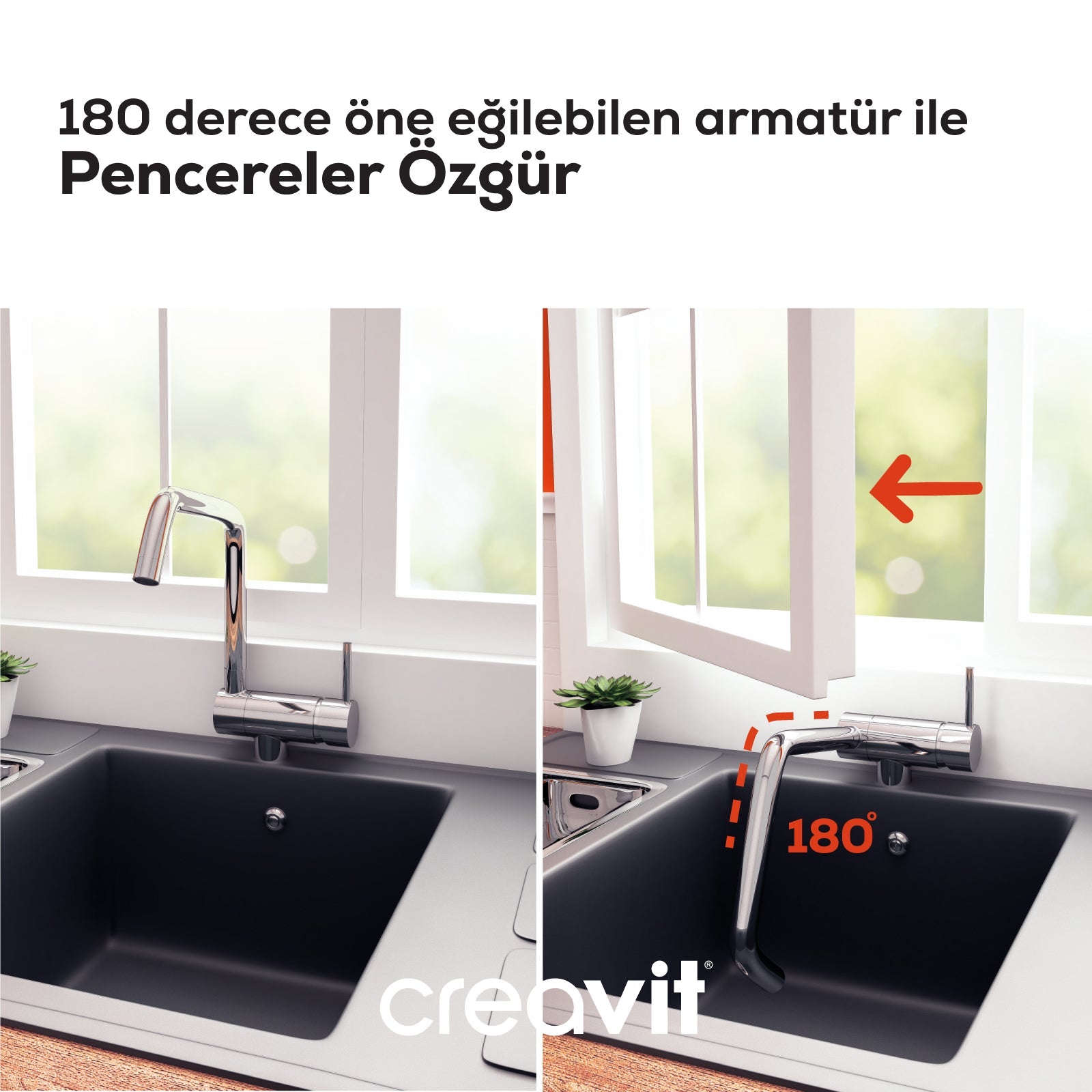 Mutfak Armatürü (Pencere Önü) Krom