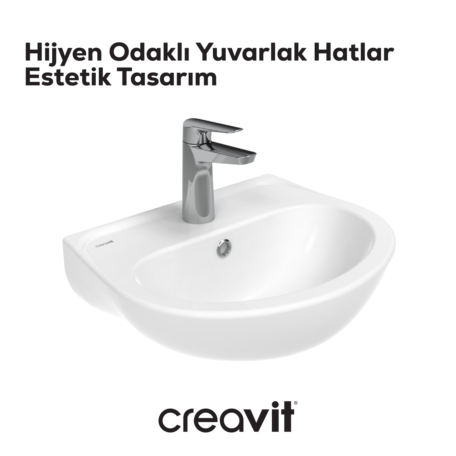 Oval Lavabo 36*45cm Duvara Dayalı Beyaz