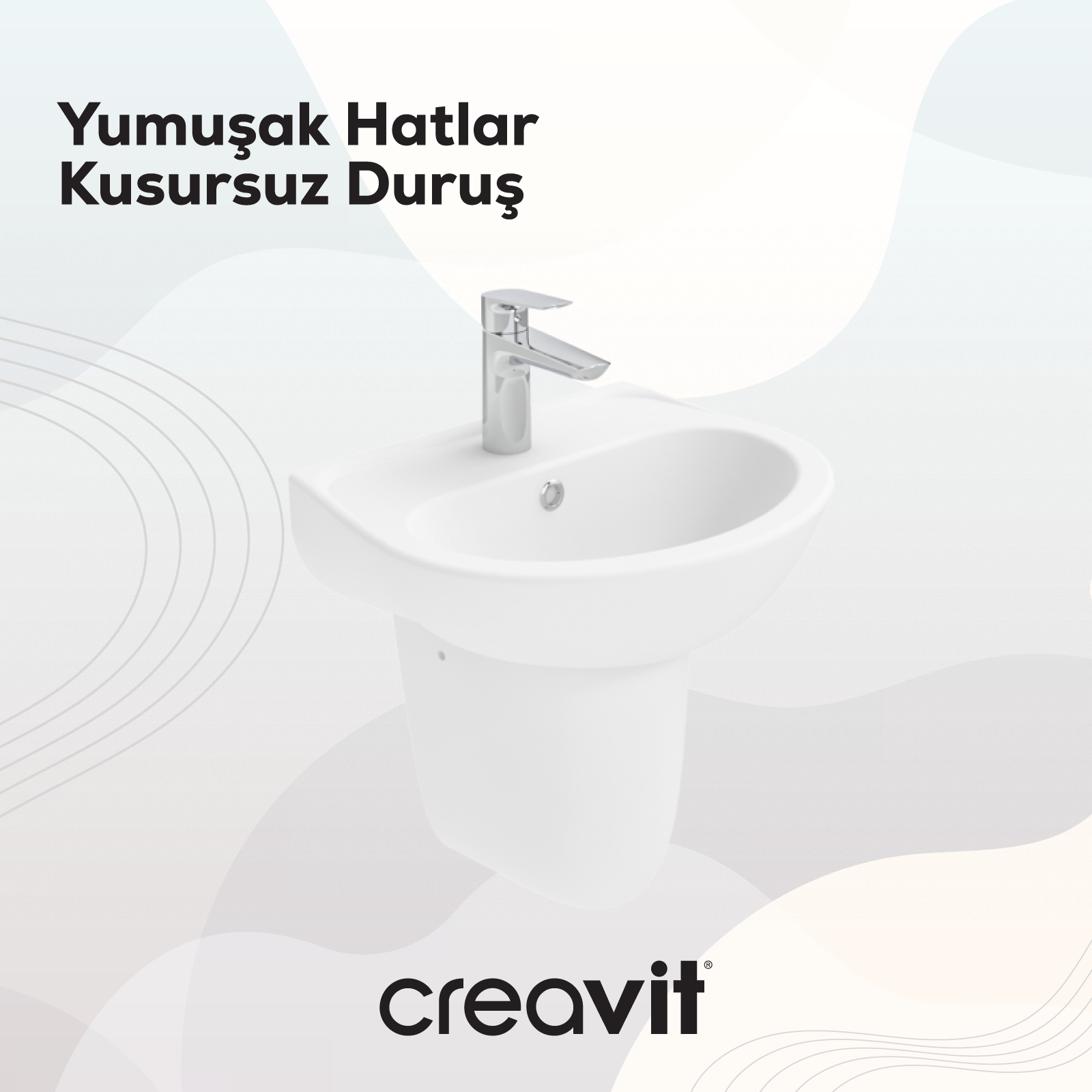 Oval Lavabo 36*45cm Duvara Dayalı Beyaz