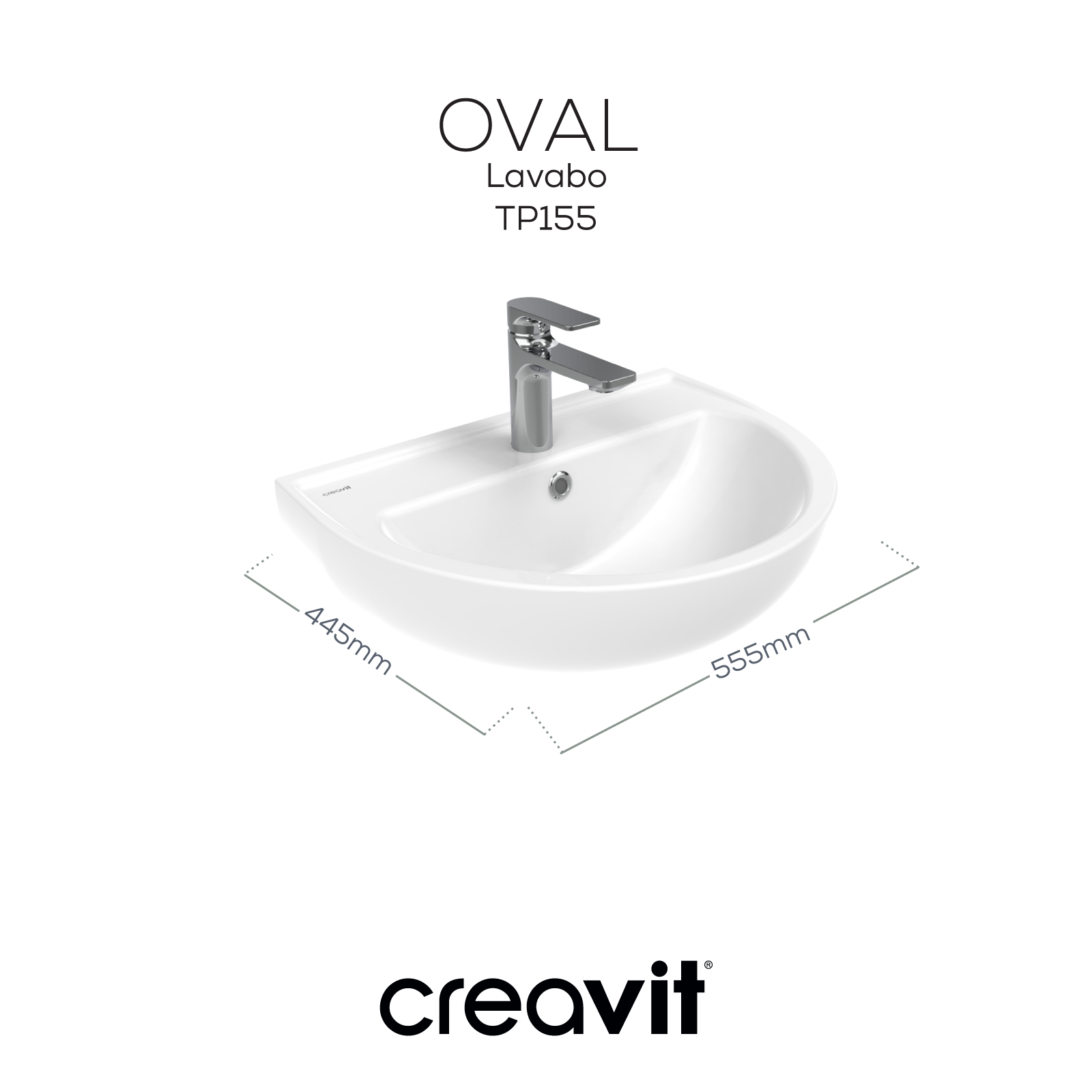 Oval Lavabo 40*50 cm Duvara Dayalı Beyaz
