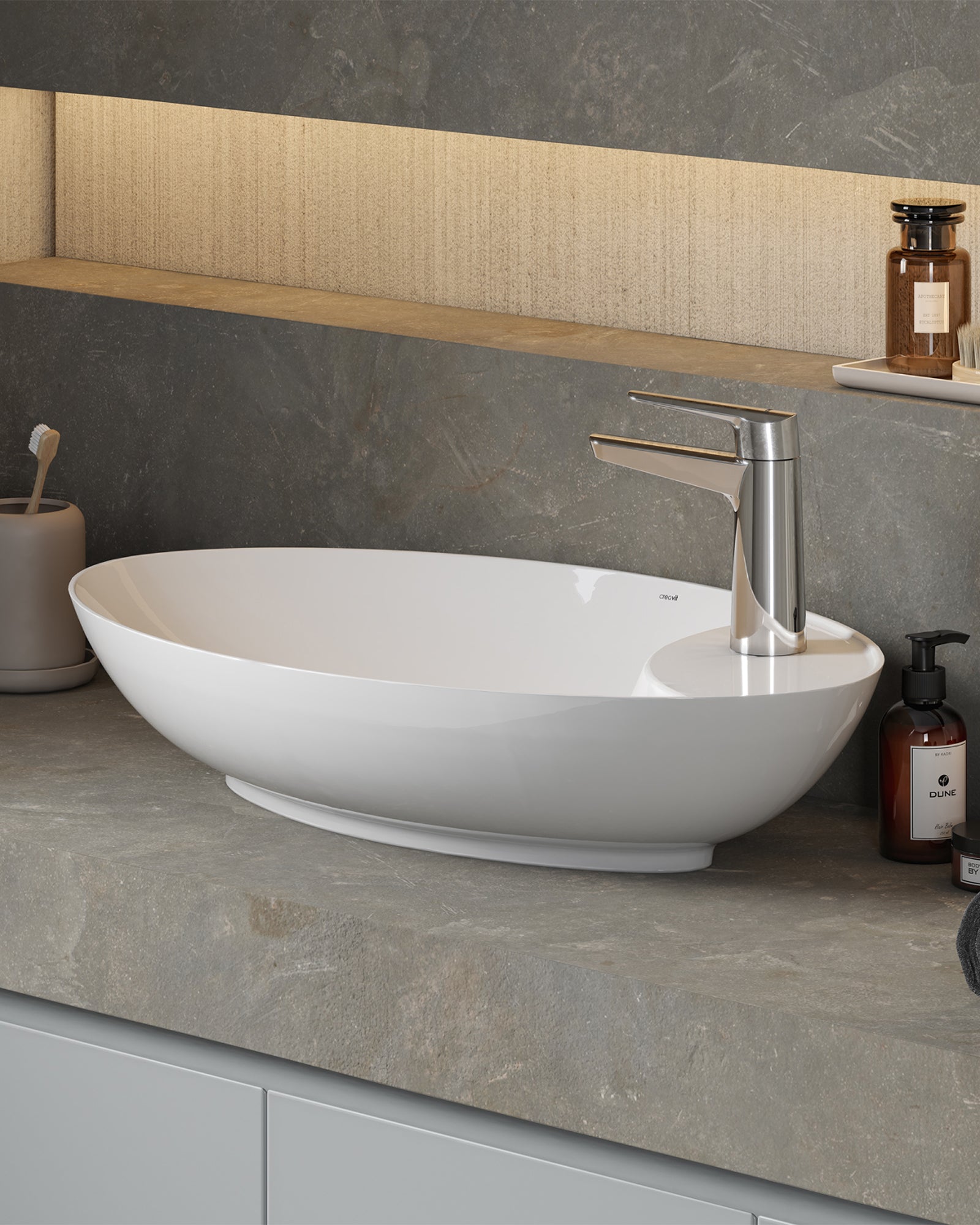 Petra Tezgah Üstü Lavabo 65 Cm.