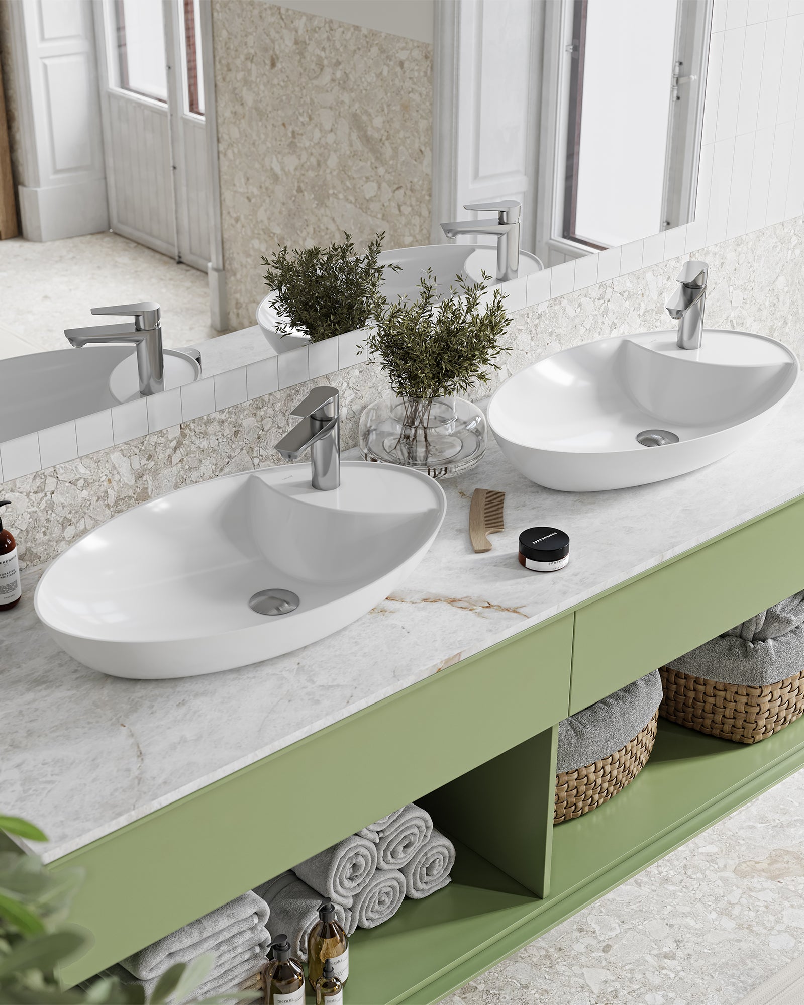 Petra Tezgah Üstü Lavabo 65 Cm.