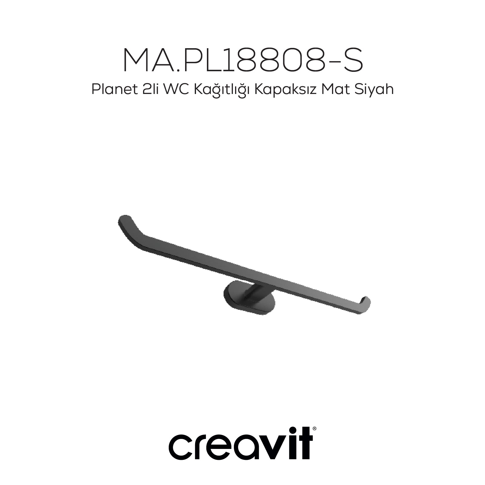 Planet 2-pack WC Paper Holder Without Cover Matte Black