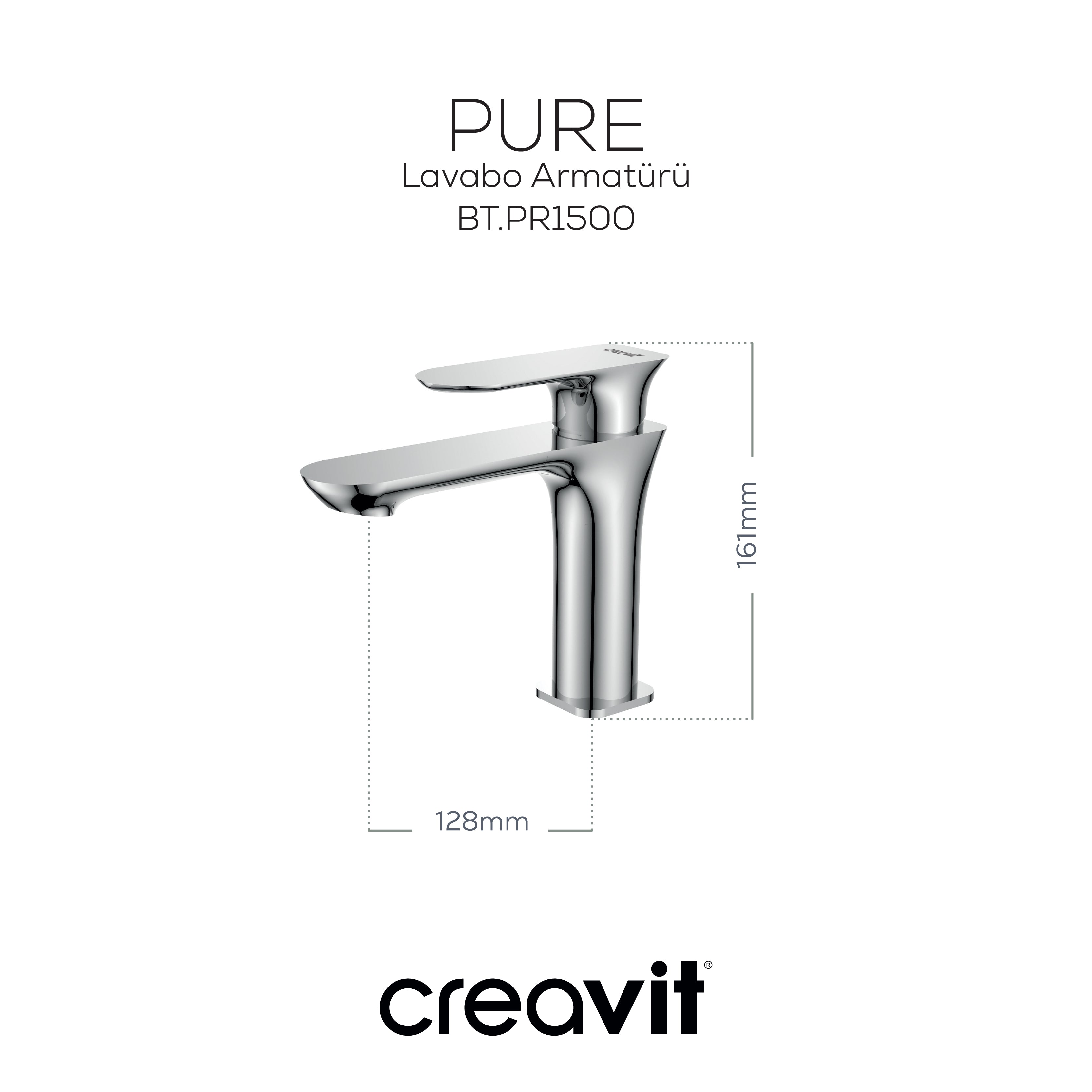 Pure Lavabo Armatürü Krom