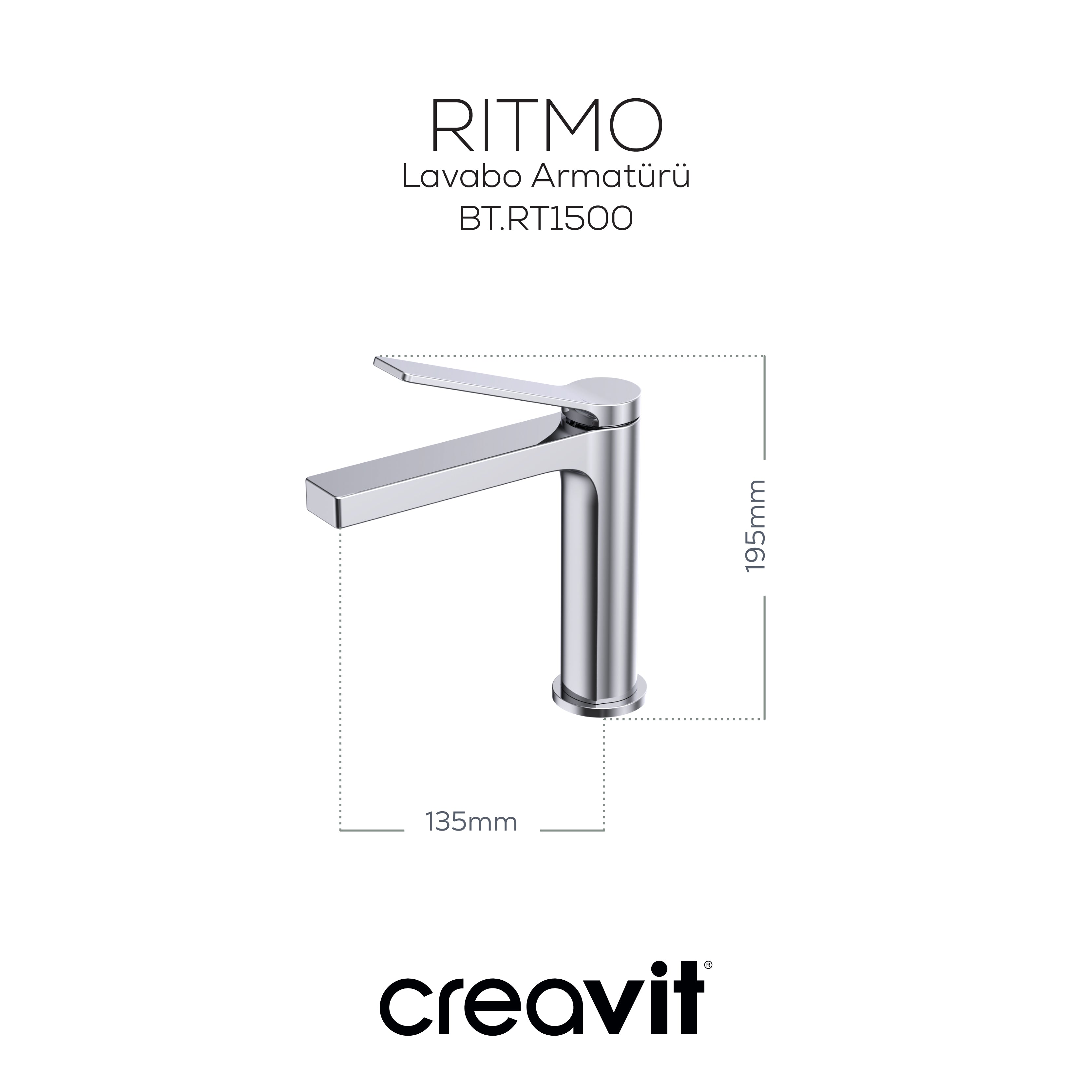 Ritmo Lavabo Armatürü Krom