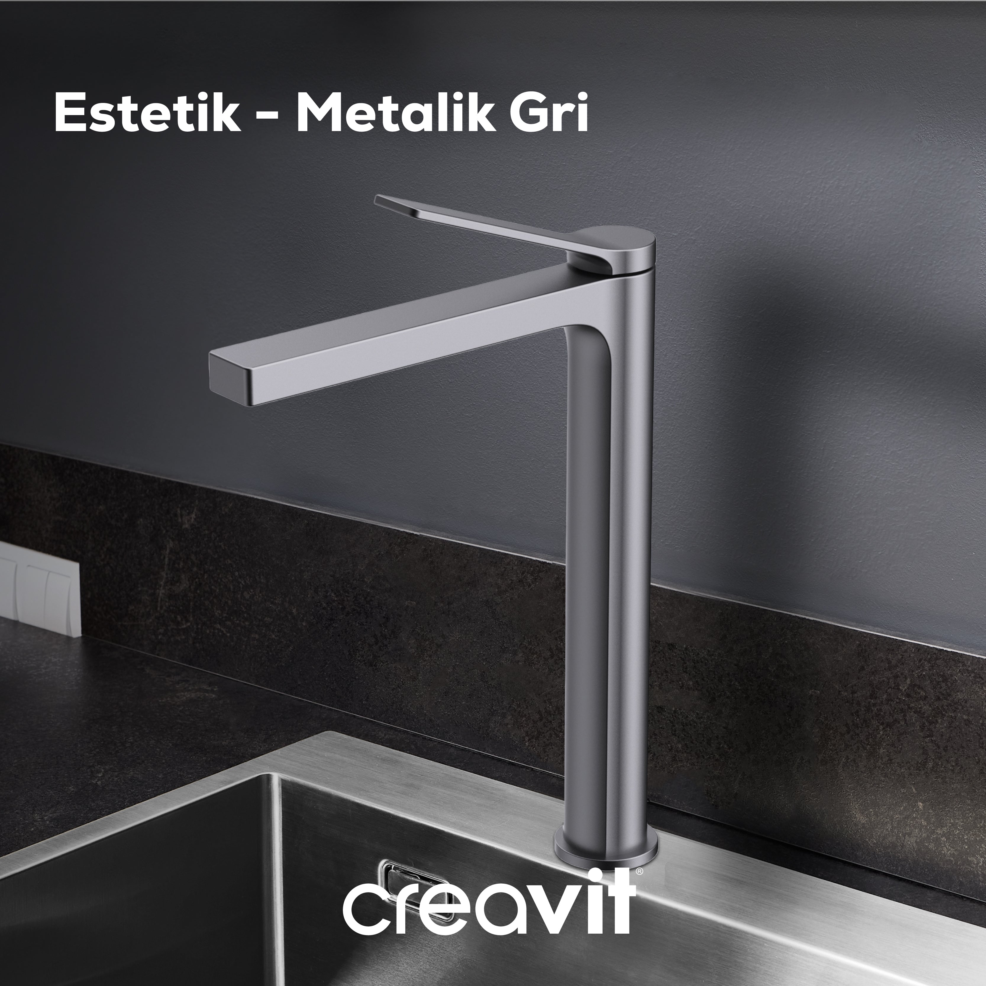 Ritmo Mutfak Armatürü Metalik Gri