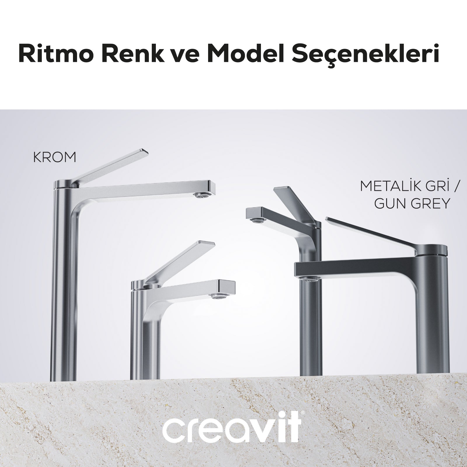Ritmo Mutfak Armatürü Metalik Gri