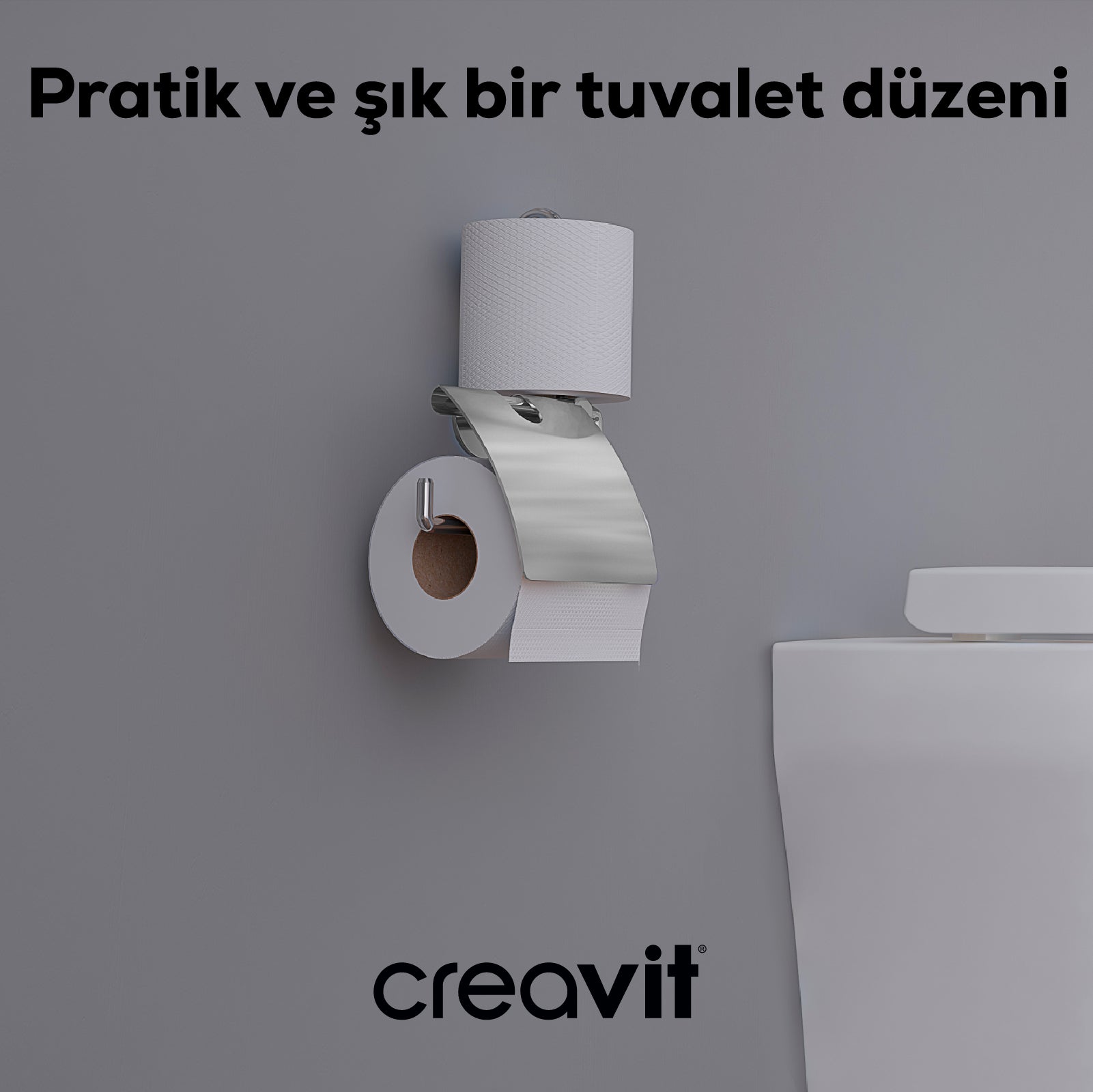 Royale Toilettenpapierhalter mit Deckel und Ersatz