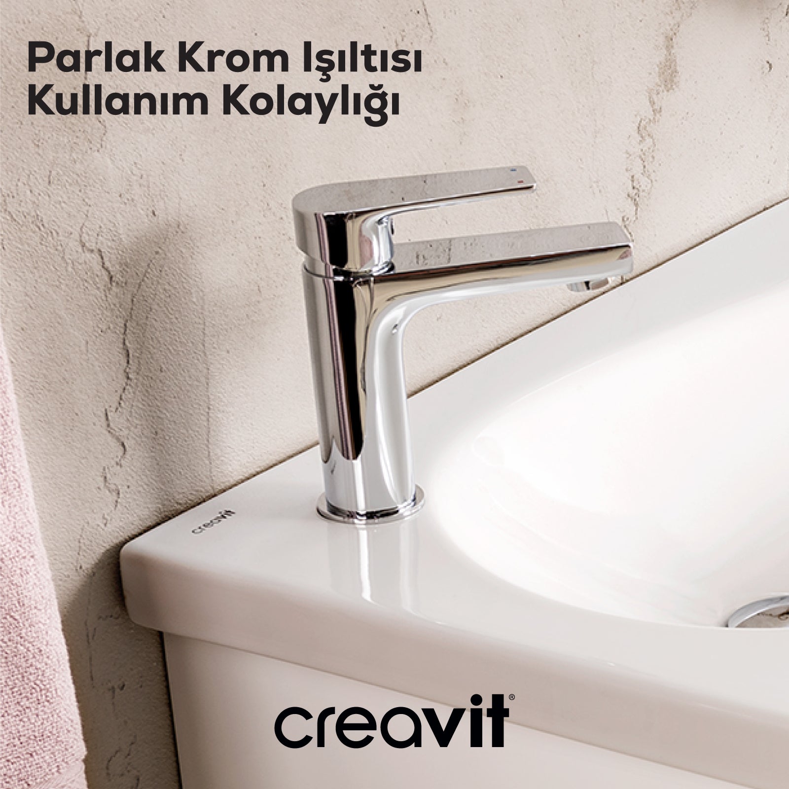 Sharp Lavabo Armatürü Krom