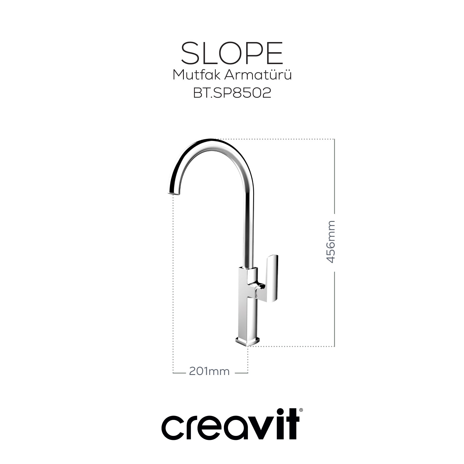 Slope Kitchen Faucet Chrome