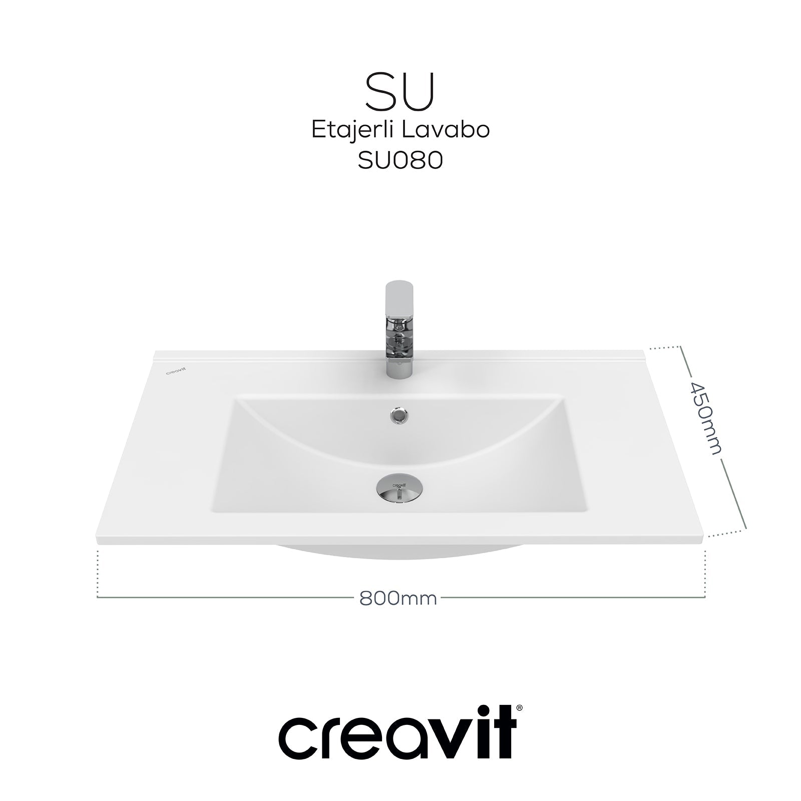 Water Shelf Sink 80 cm White