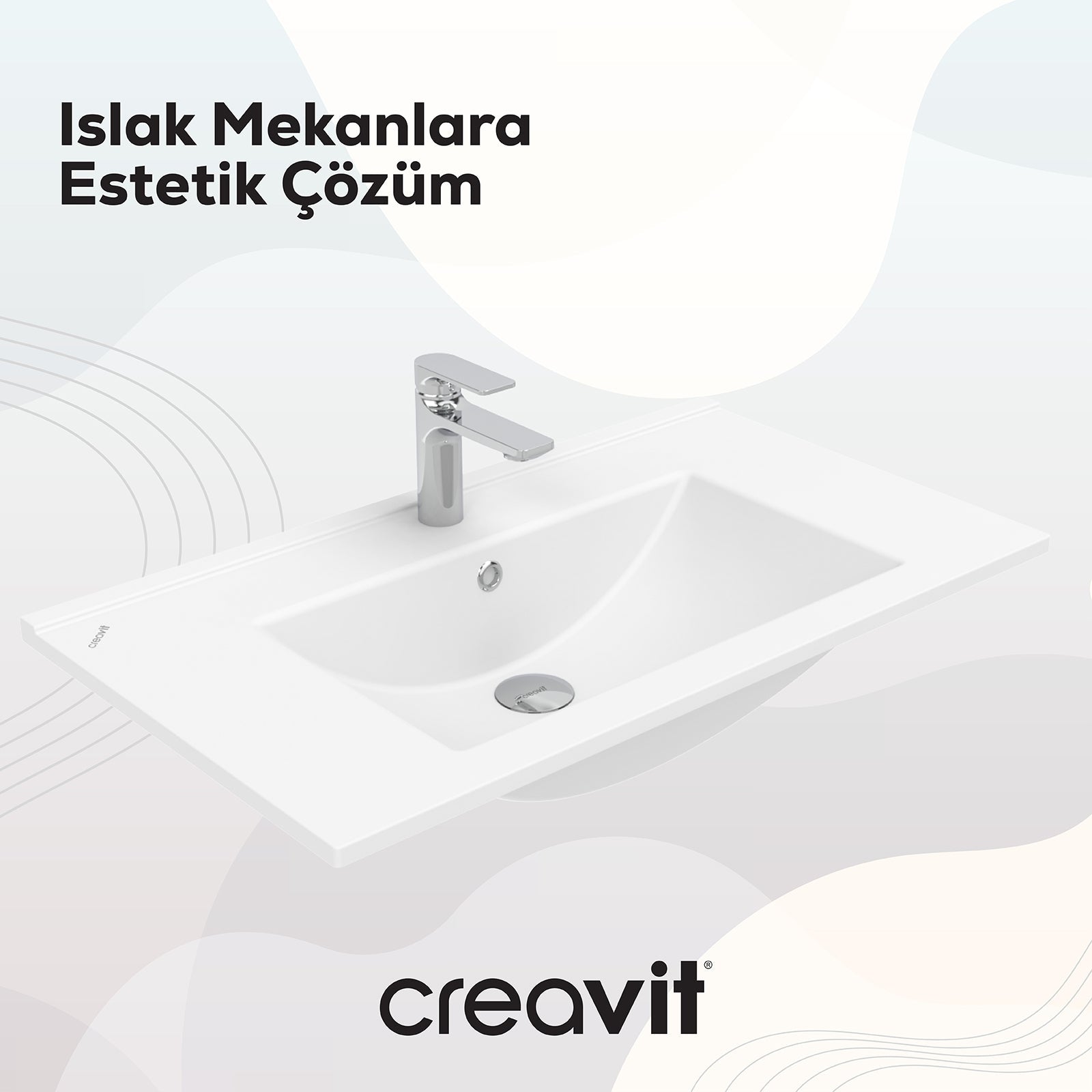 Water Shelf Sink 80 cm White