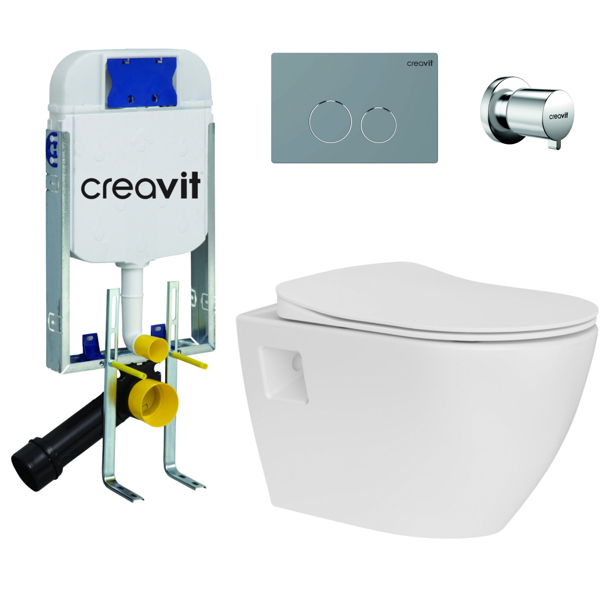 Terra Wand-WC-Set mit verdecktem Spülkasten