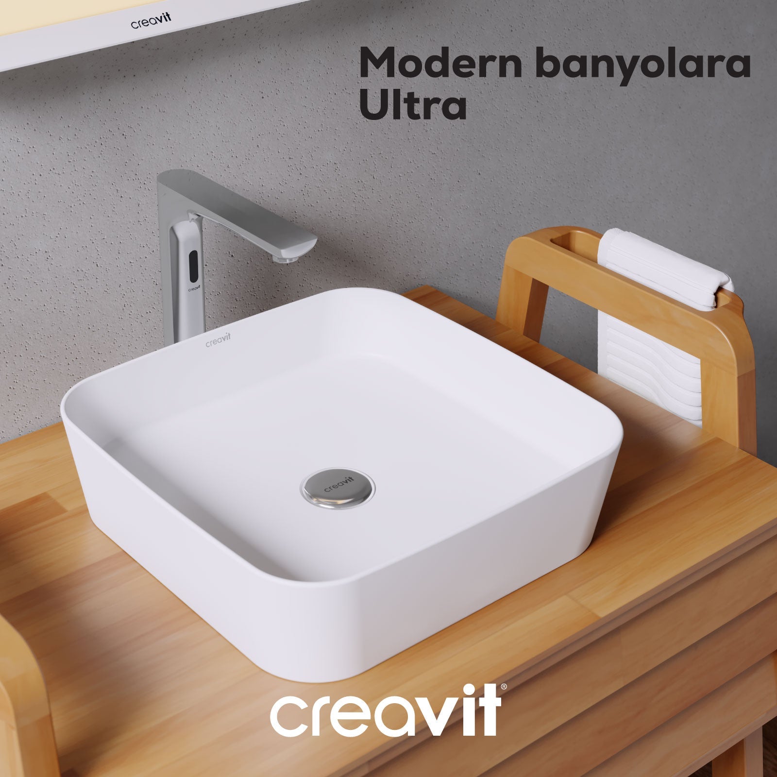 Ultra Square Bowl Sink 40cm White