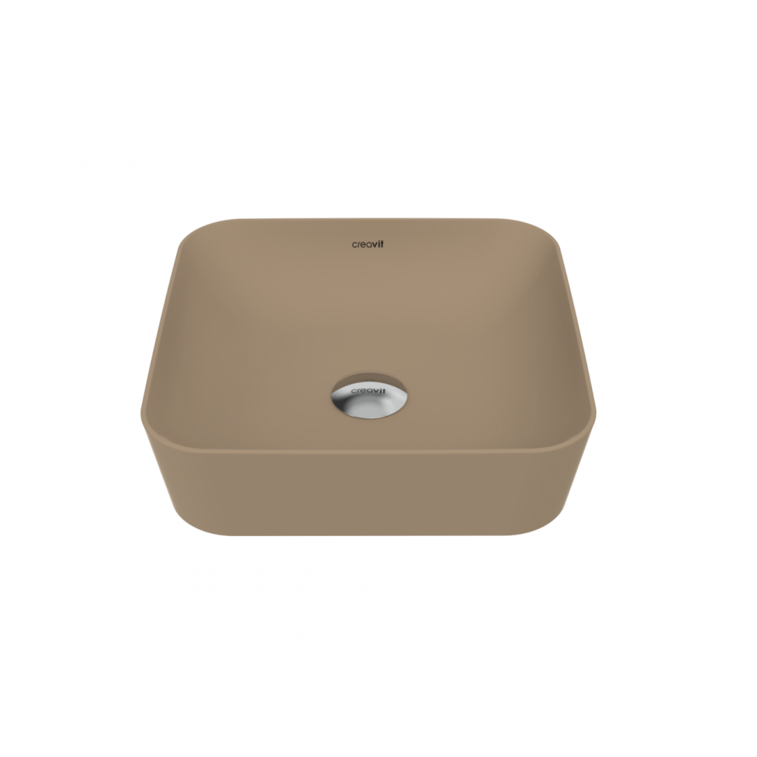 Creavit, Ultra Kare Çanak Lavabo 40cm, Mat Cappuccino