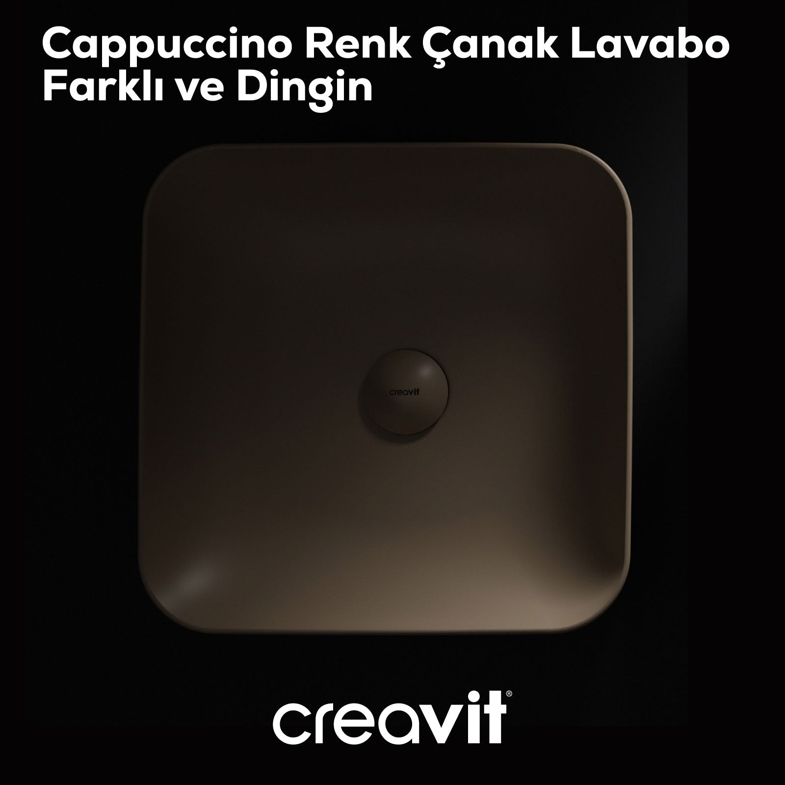 Ultra Kare Çanak Lavabo 40cm Mat Cappuccino